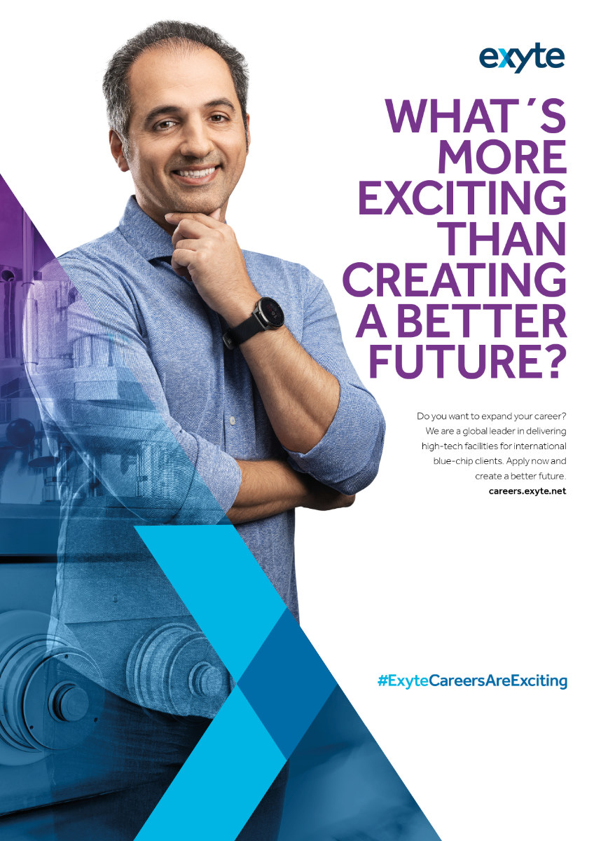 Portrait eines Mannes vor weissem Hintergrund, fotografiert für eine Employer Branding Kampagne für die Firma Exyte.