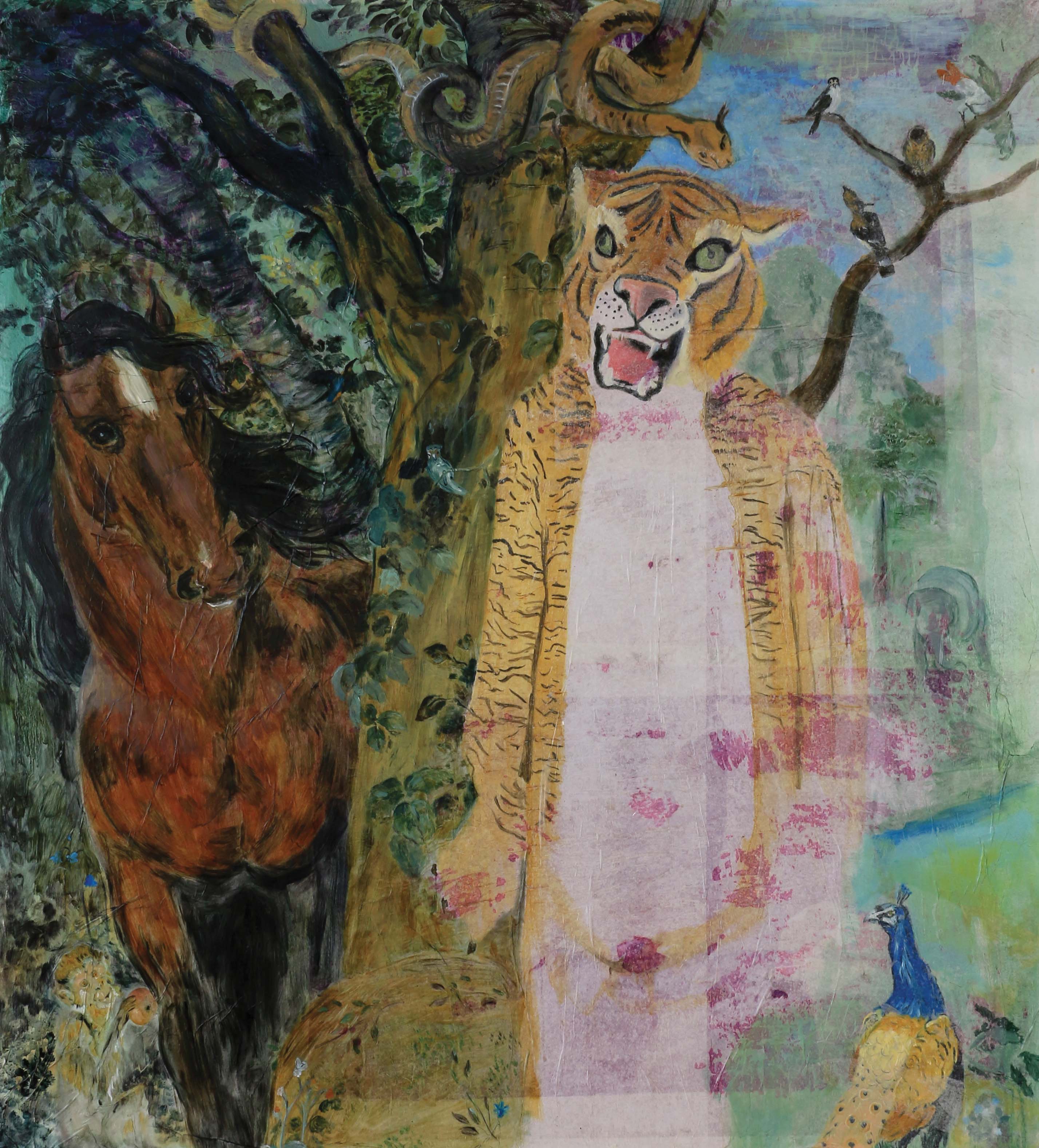 Paradise is now | 110x100 cm | oil on paper | 2022