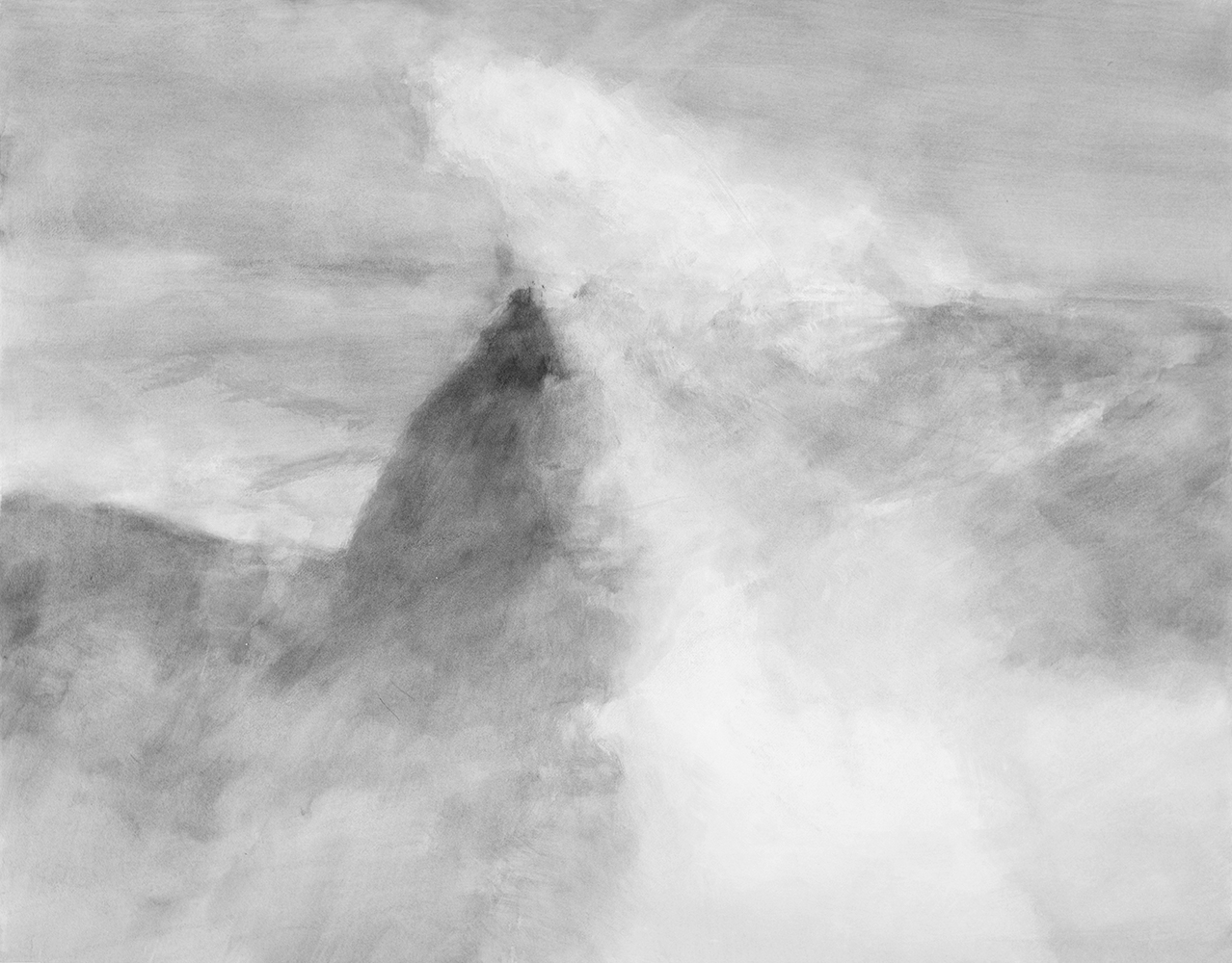 Versant, nuéegouache sur papier marouflé sur toile89 x 113cm, 2021