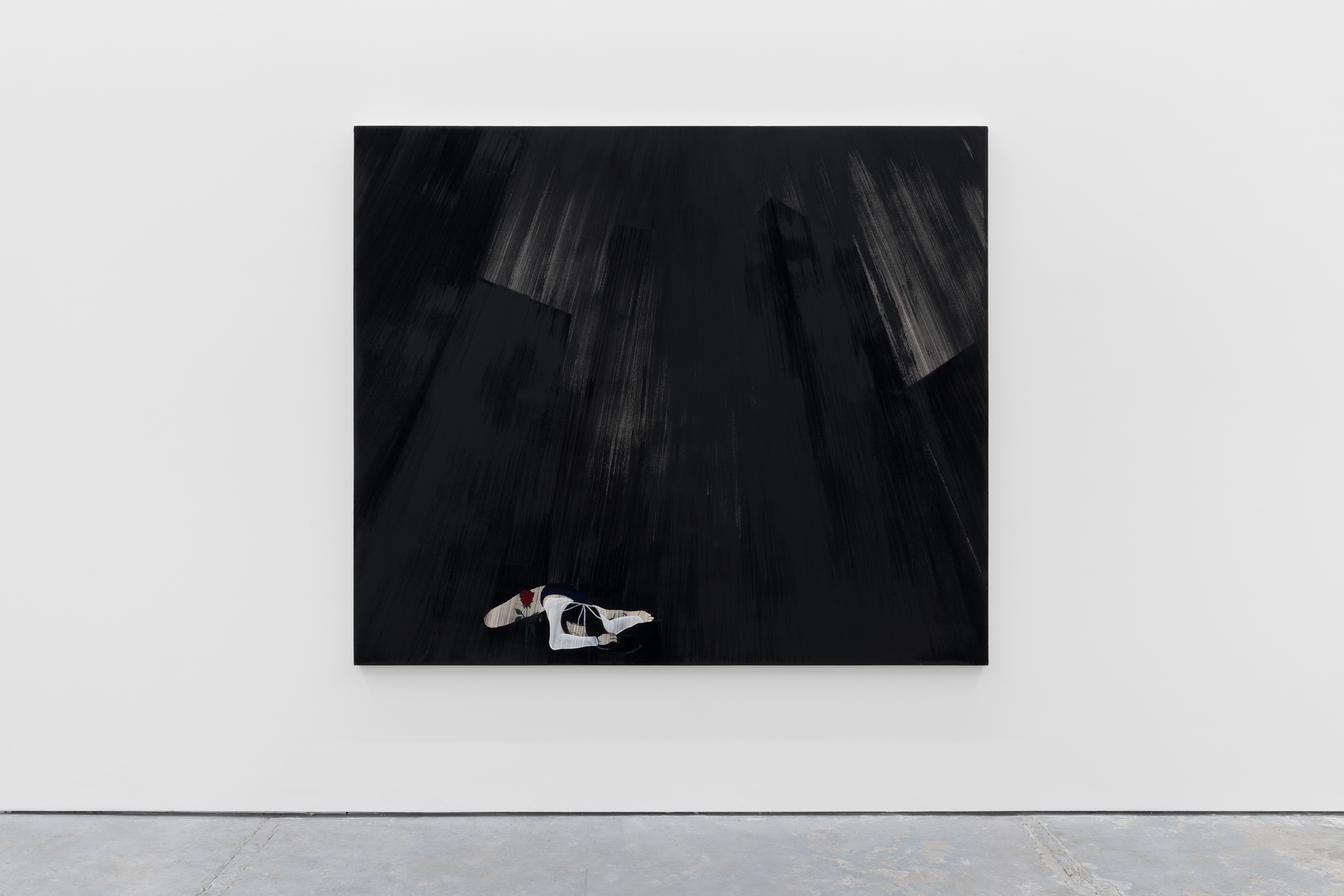 “Gillian’s Rose”, oil and gouache on canvas, 68 X 80in., 2025