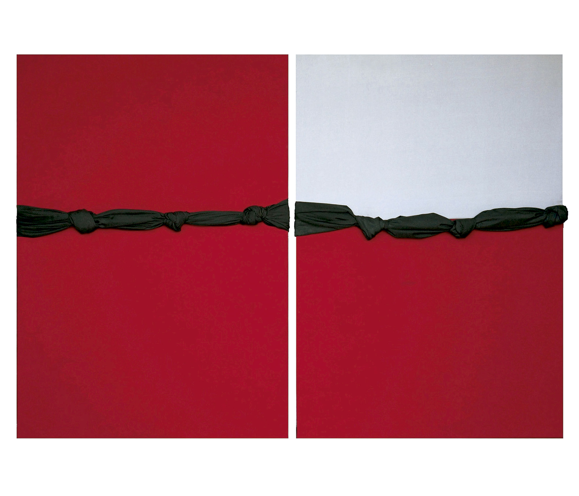 Nudo. Oleo sobre tela y textil industrial / Knot. Oil on canvas and industrial textile. 120 x 160 x 9 cm. 2012