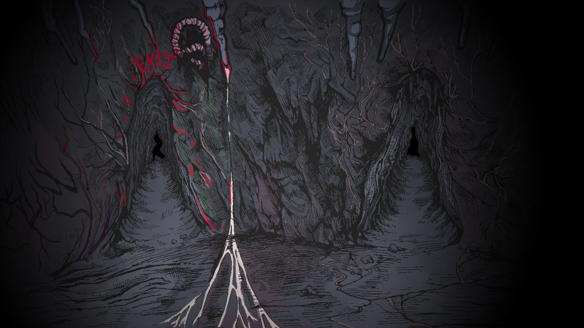Cave from "Rabbit Hole," Pen on Paper & Photoshop (2022)