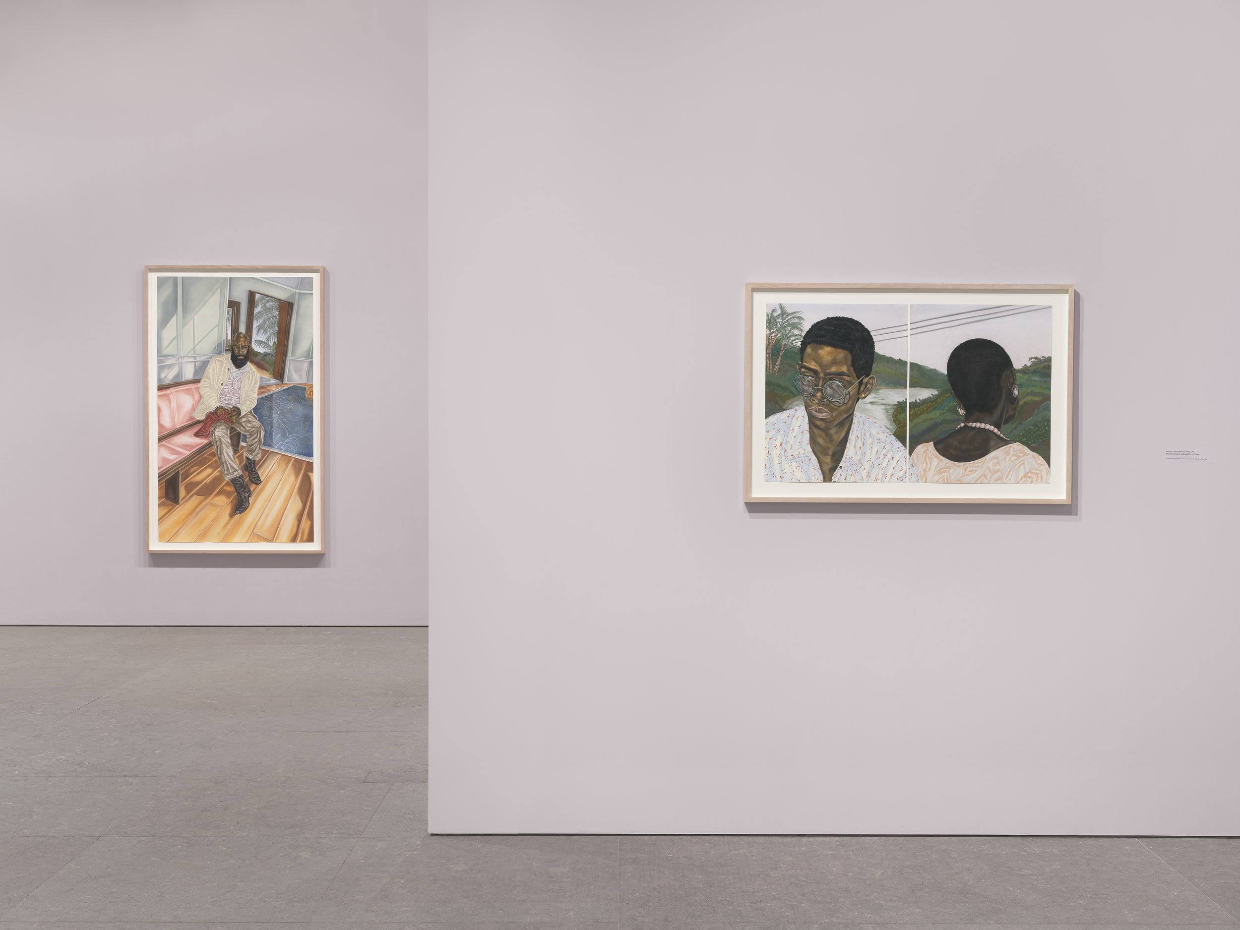Toyin Ojih Odutola: To Wander Determined, installation view at Whitney Museum of American Art, 20 October 2017 — 25 February 2018. Organized by Rujeko Hockley and Melinda Lang. (Photo Courtesy of Whitney Museum of American Art)