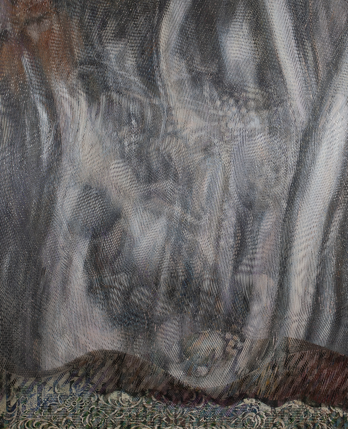  Kim Benson, Celebration (Still-life of Nymphs, Goats, and Grapes), 2020, 74 x 60", oil on canvas