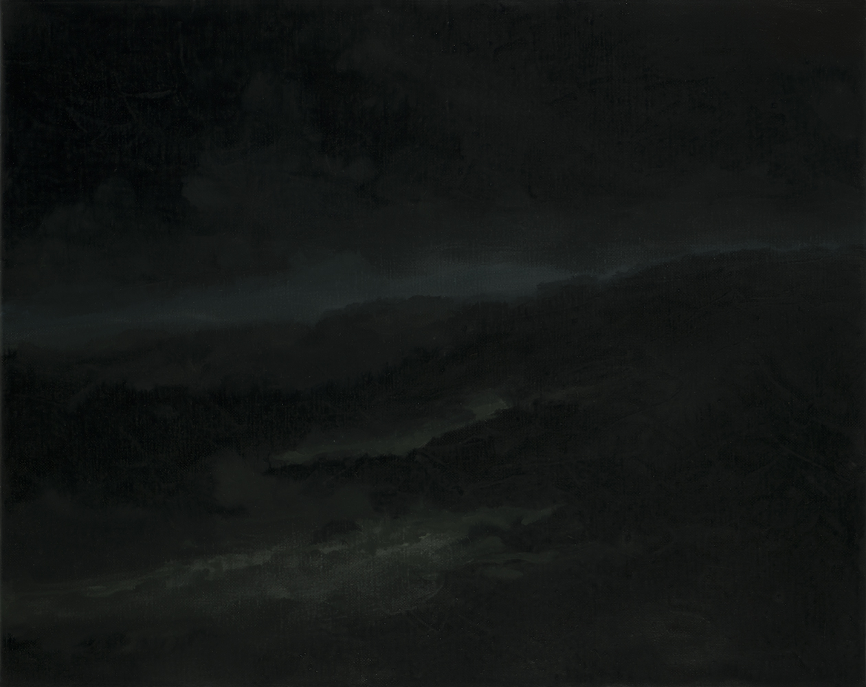 Vallée, couchant, mouvement  [Valley, dusk, movement]oil on canvas40 x 50 cm, 2024