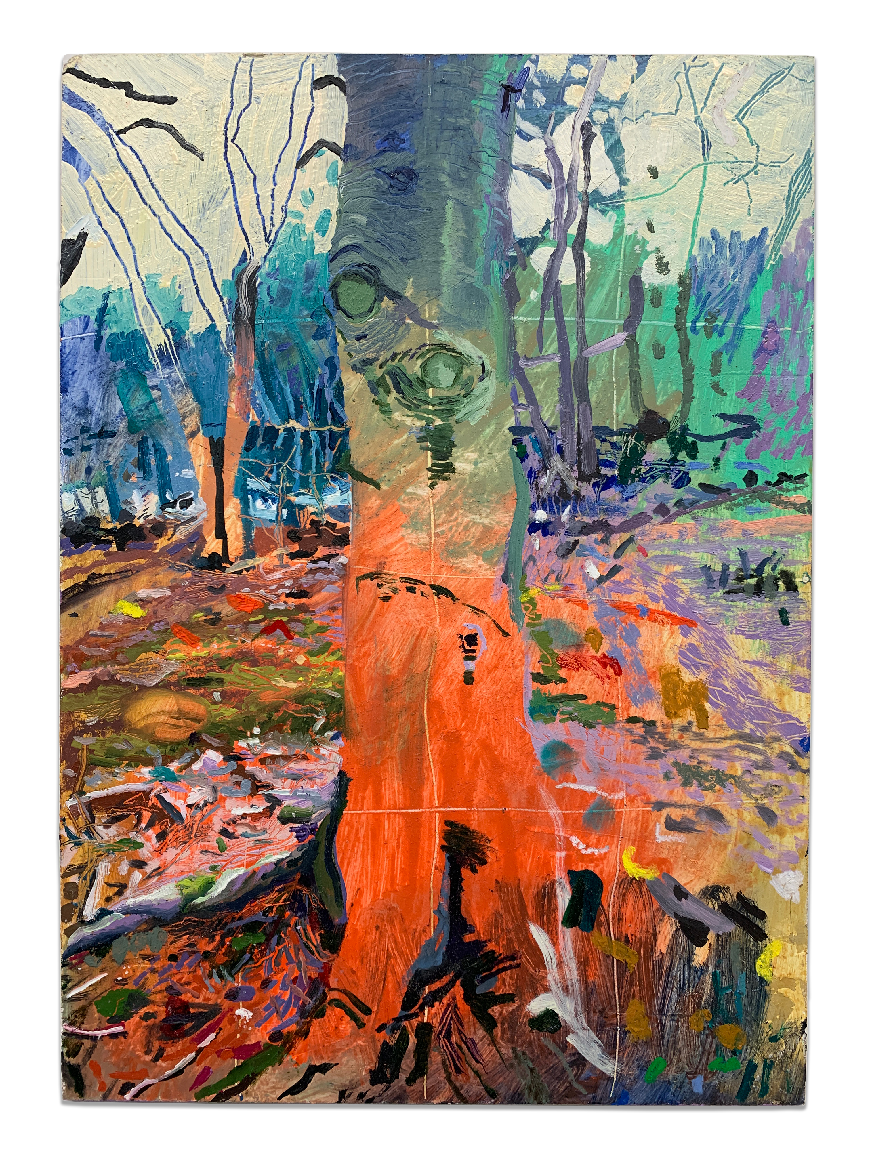 A Painting about Pleasure (and Reverence for the Intelligent Land,) 10” x 14.5”, oil paint on panel, 2021.