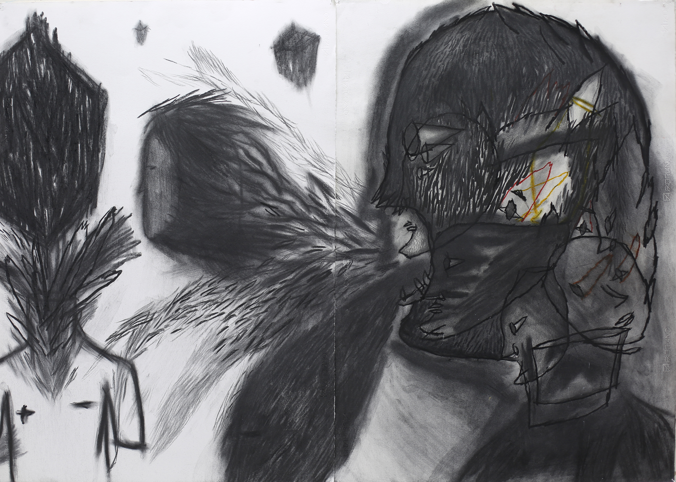 untiitle_charcoal, acrylic on paper_87x146cm_2014
