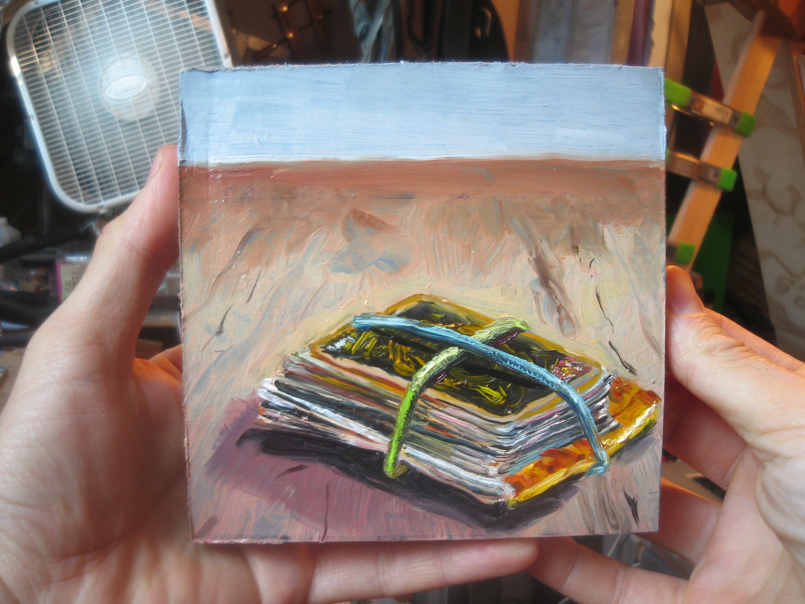 My Yu Gi Oh cards 4 7/8" X 5" oil on mixed-media panel