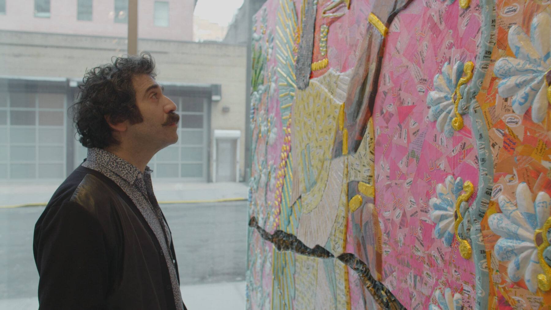 Production still from Art21's Extended Play film "Michael Rakowitz: Haunting the West," 2021.