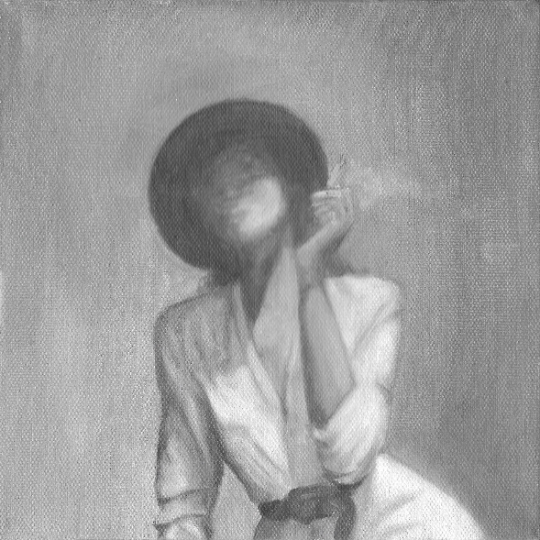 UNDER THE HATOIL ON CANVAS