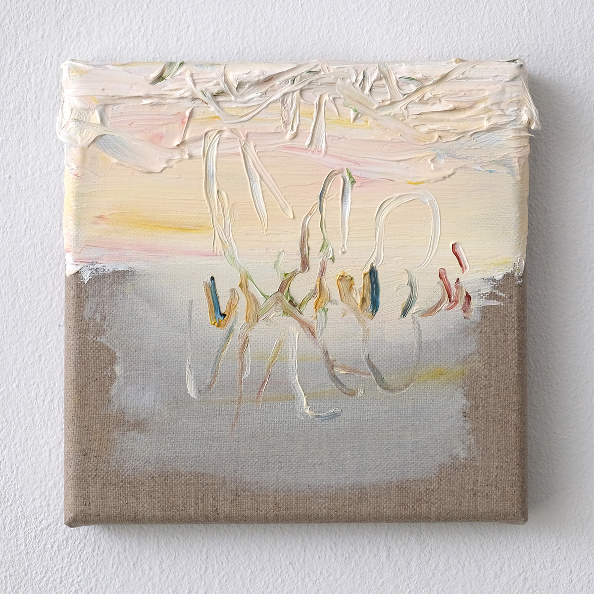 Remove the fibula and chew carefully, oil on linen, 25 x 25 cm, 2022