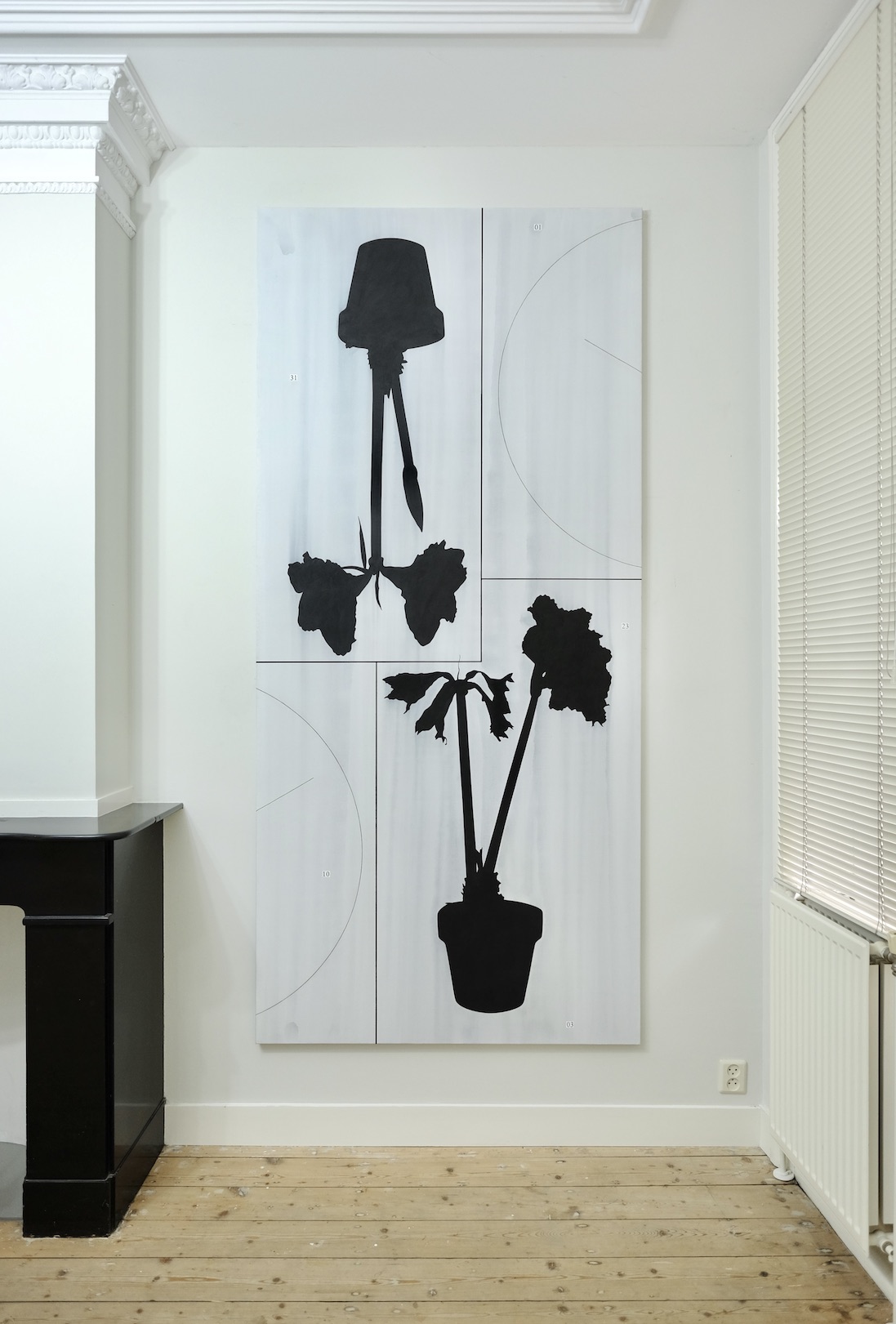 'When time tells', 2023, acrylic and graphite pencil on canvas, 250 x 115 cm