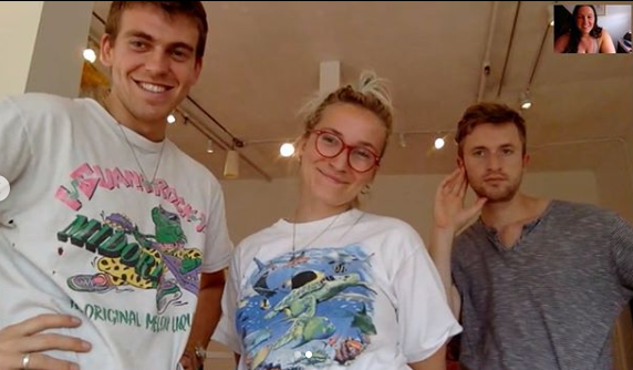 The installation team (Chase, Savanna, Max and virtual Marissa) posing for the screenshot.