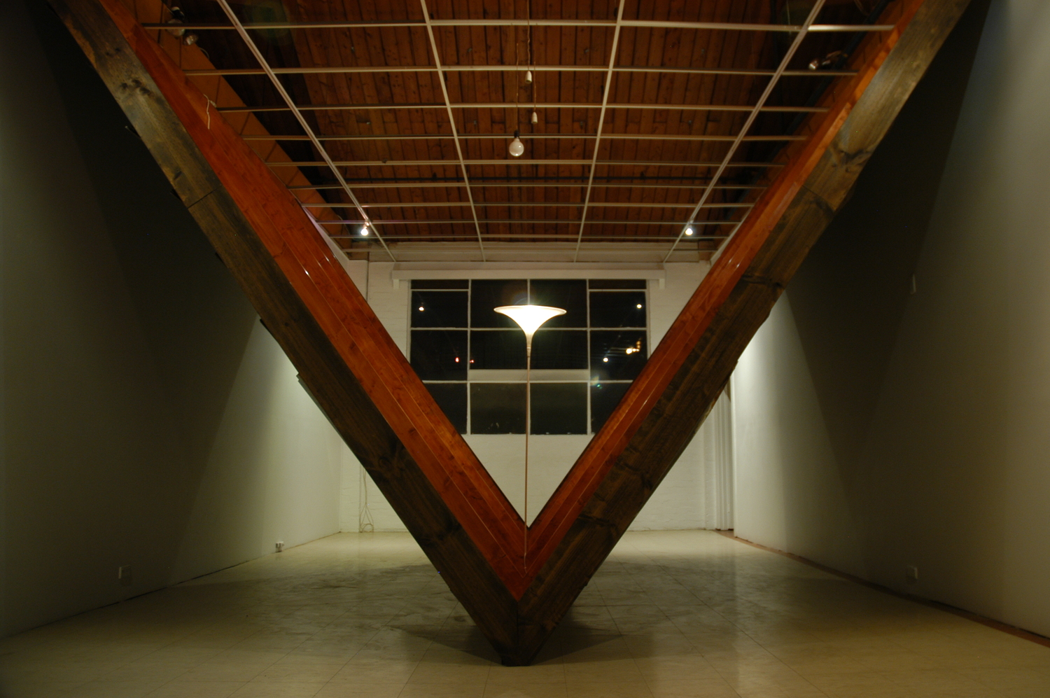 Ubiquitous Slopes, 2008Utopian Slumps, Naarm/Melbourne, Australiatimber, metal, lampshade, light bulbPhoto credit: Dermot Oakley