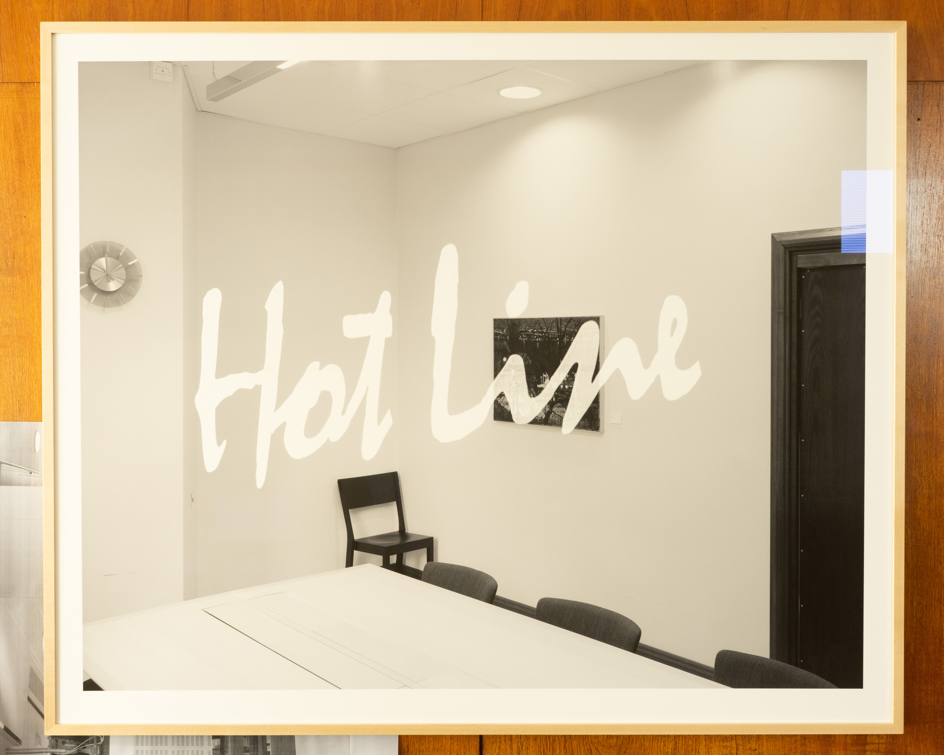 Room 14/Hot Line, 2019Archival inkjet print, birch frame, non reflective glass  135 x 111 cm 