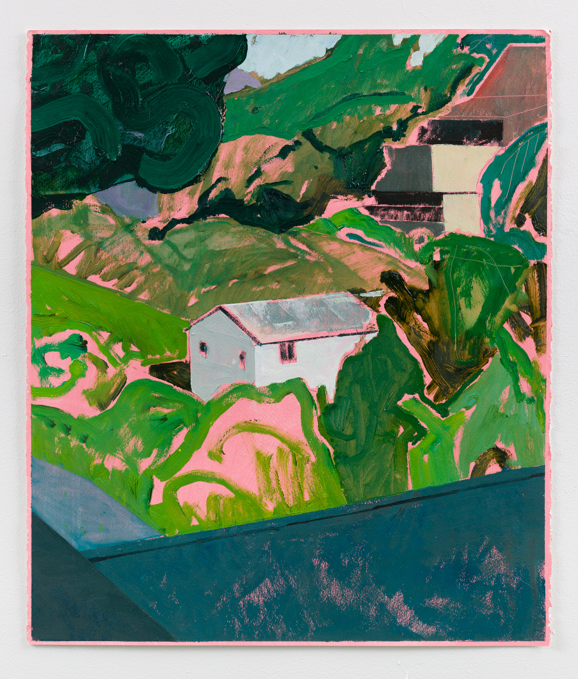 "Hillside" oil on paper, 29 x 22 in., 2023