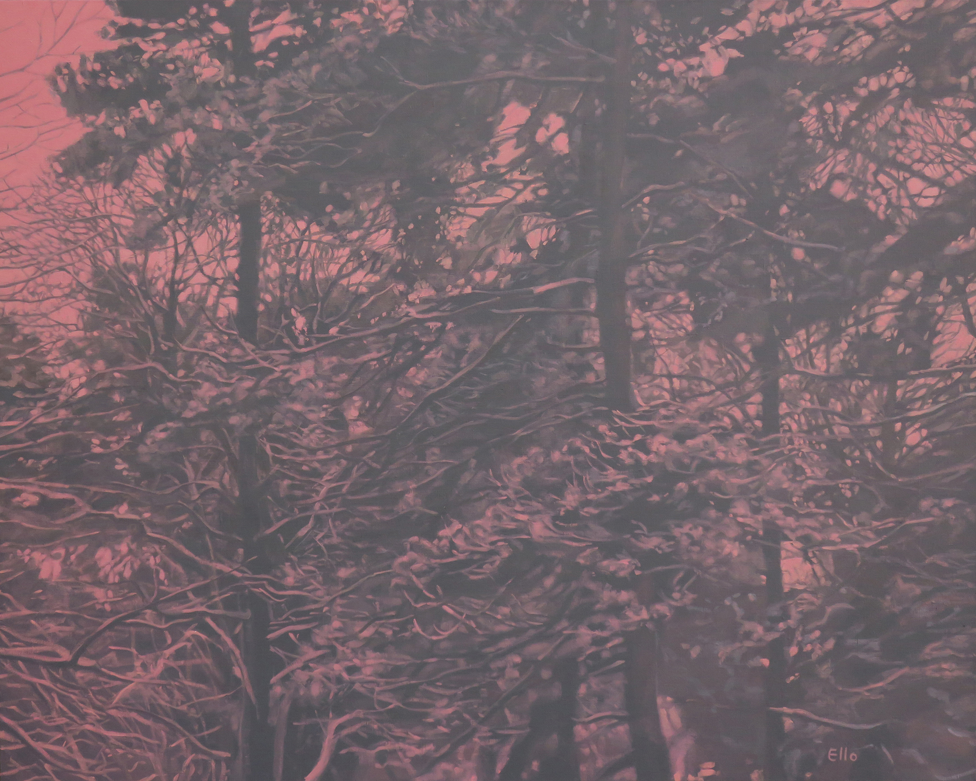 "On a Winter Night" / "Talve&ouml;&ouml;s"120 x 96 cm, oil on canvas, 2018