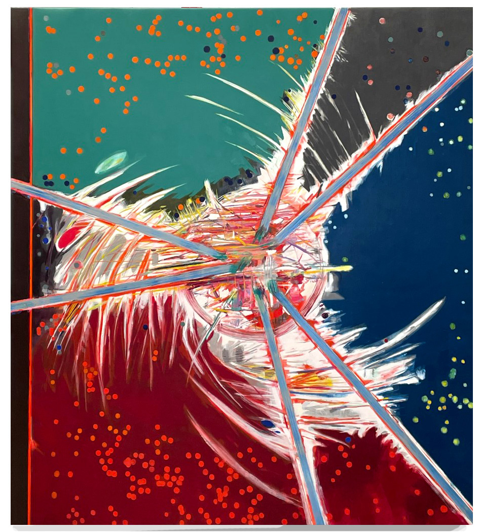 You can get stuck, but with too much change you go chaotic, 2021. Oil on linen, 138 x 125cm.
