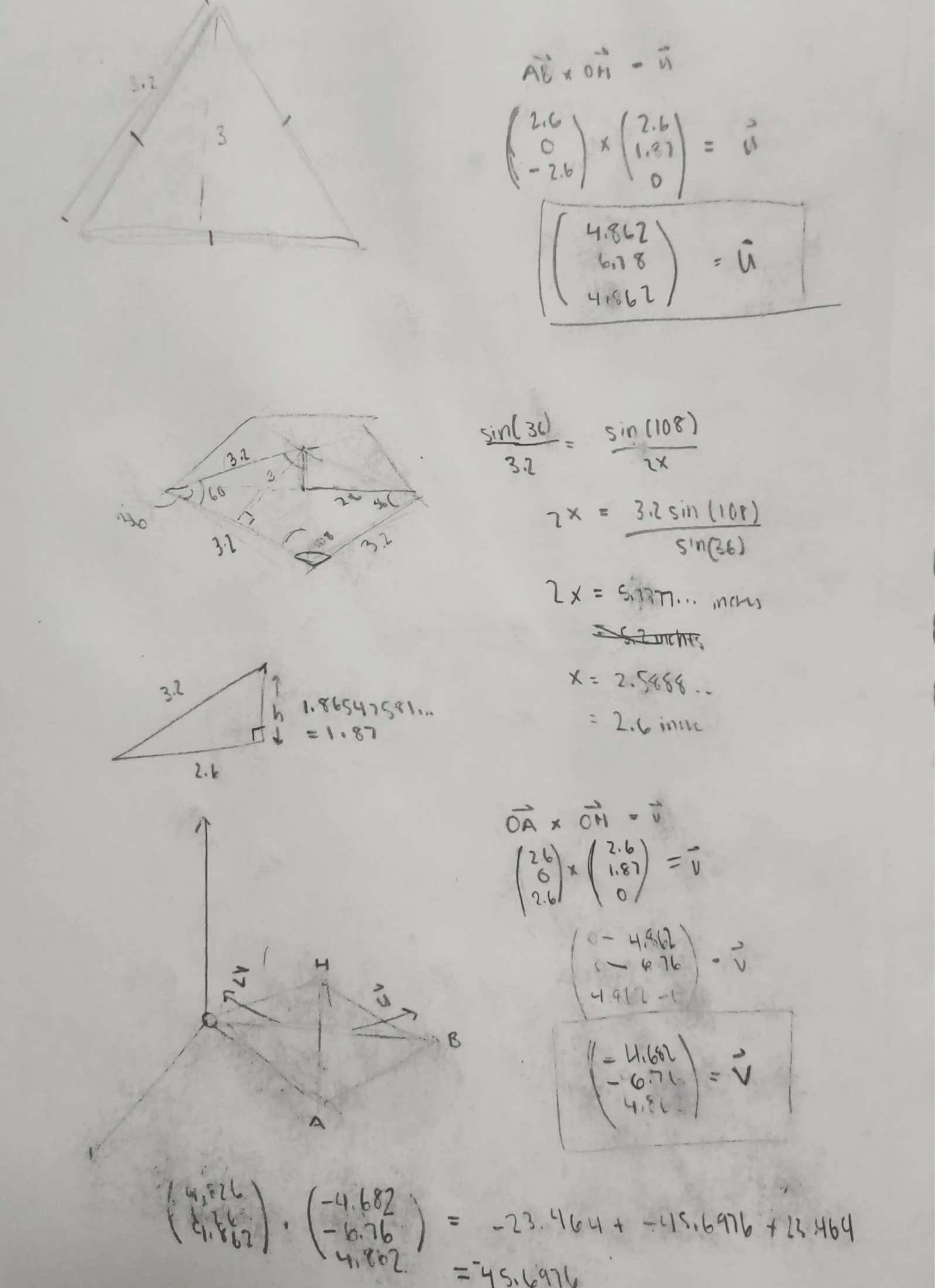 Normal vector calculations