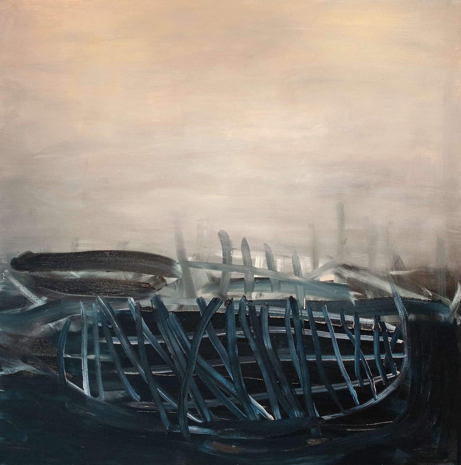 Endings, 2020, Oil on canvas, 54 x 54 in.