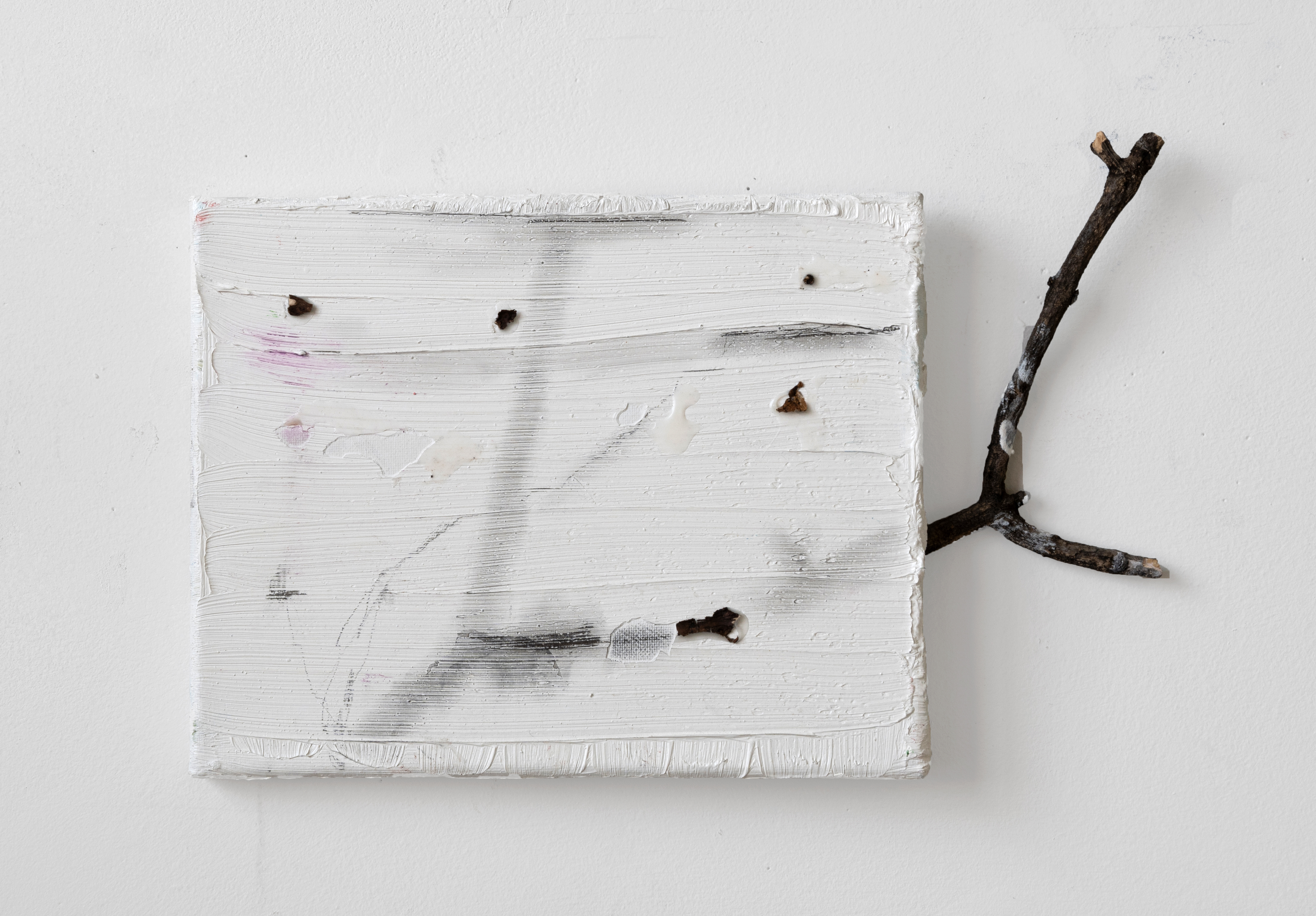  8"x10"  oil, stick, glue, graphite on canvas