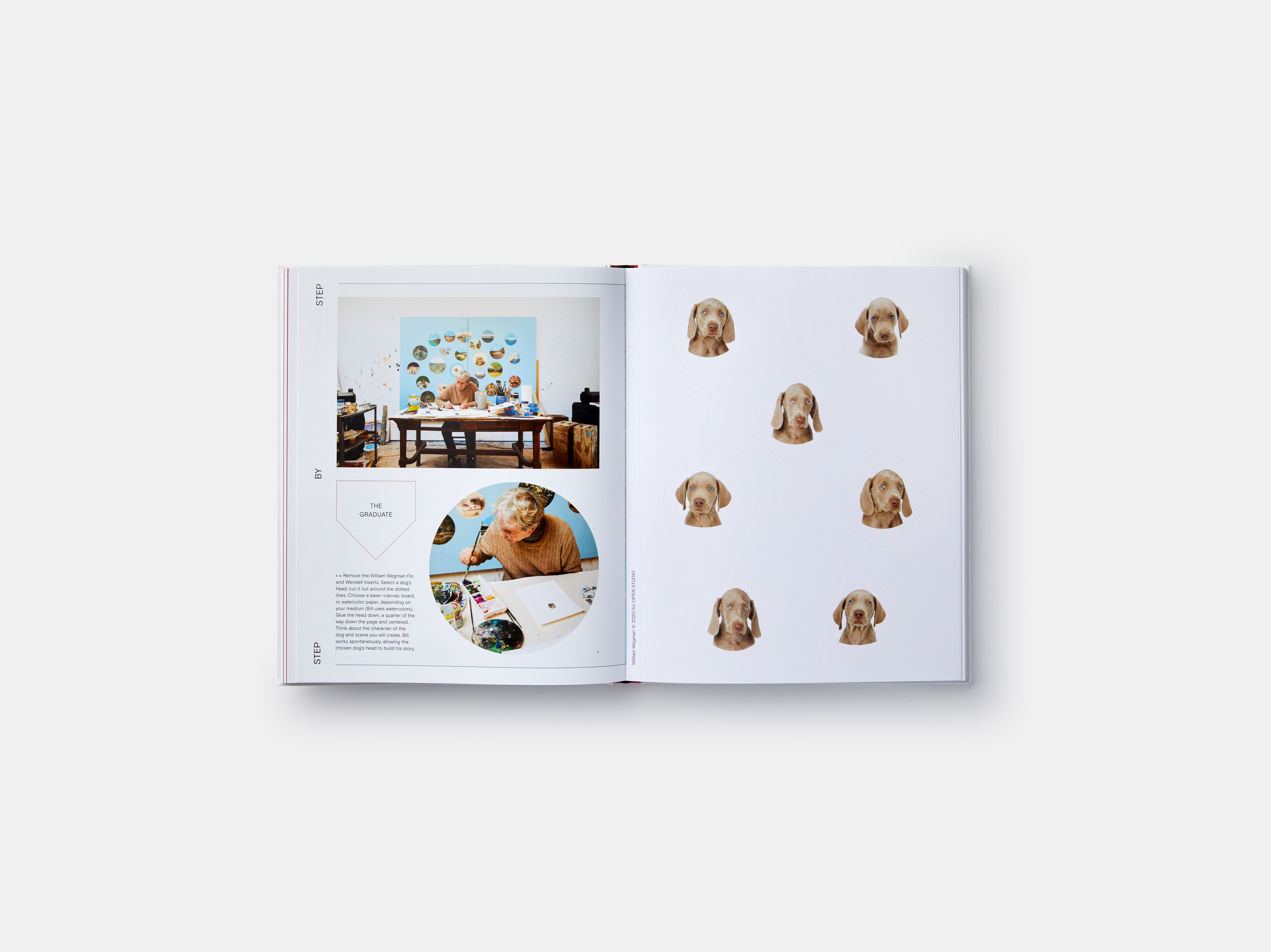 WILLIAM WEGMAN: ALTERED PHOTOS, PERFORATED SHEET OF SEVEN CAMEOS OF WENDLL AND FLO