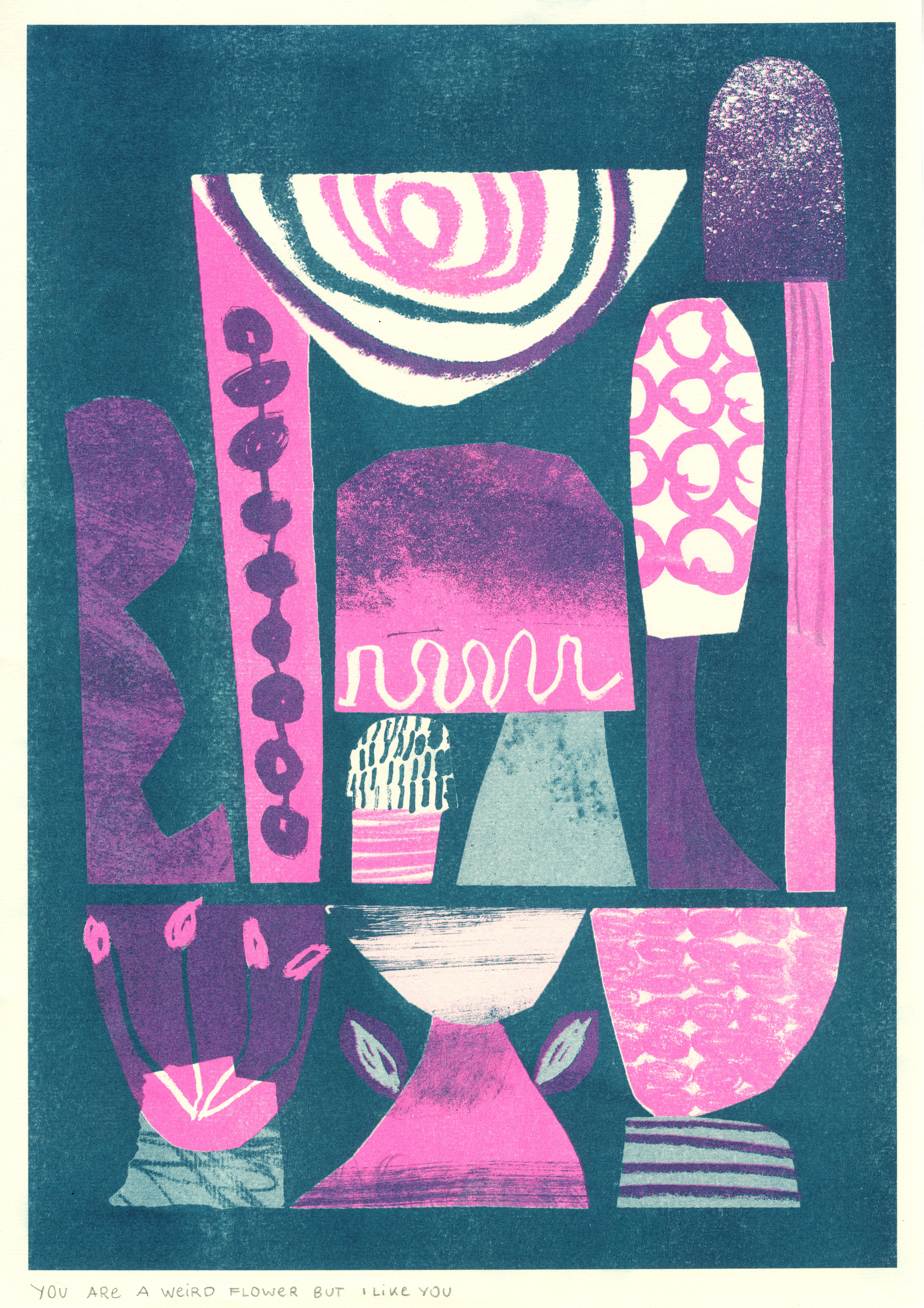 Weird Flowers Riso Print  &pound;10