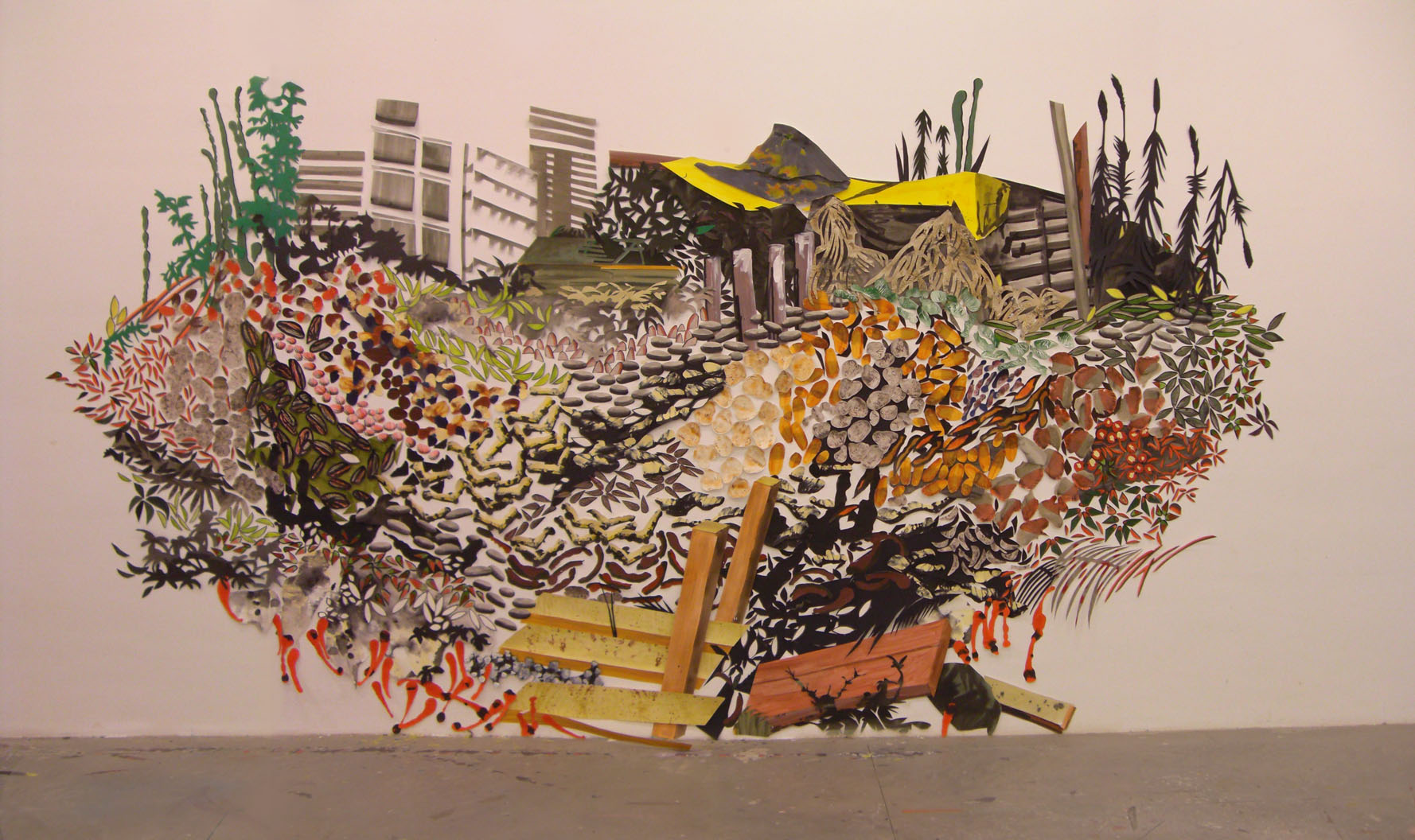 Paper and Mixed Media, 8'x15', 2008