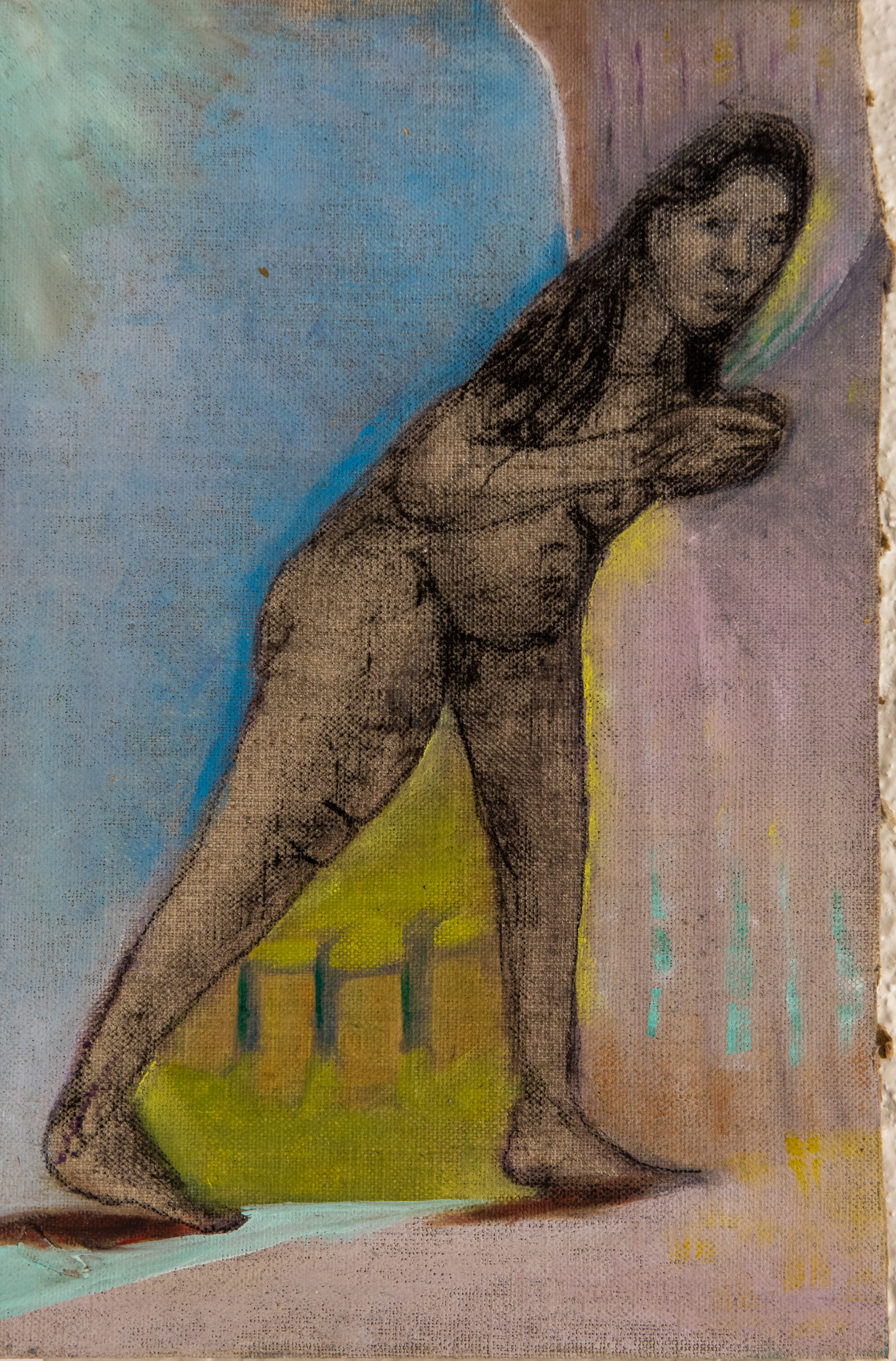 Rodrigo Echeverría, What is Hidden Between a Step, 2022, oil on linen, 11 3/4 x 7 7/8 in © Rodrigo Echeverría
