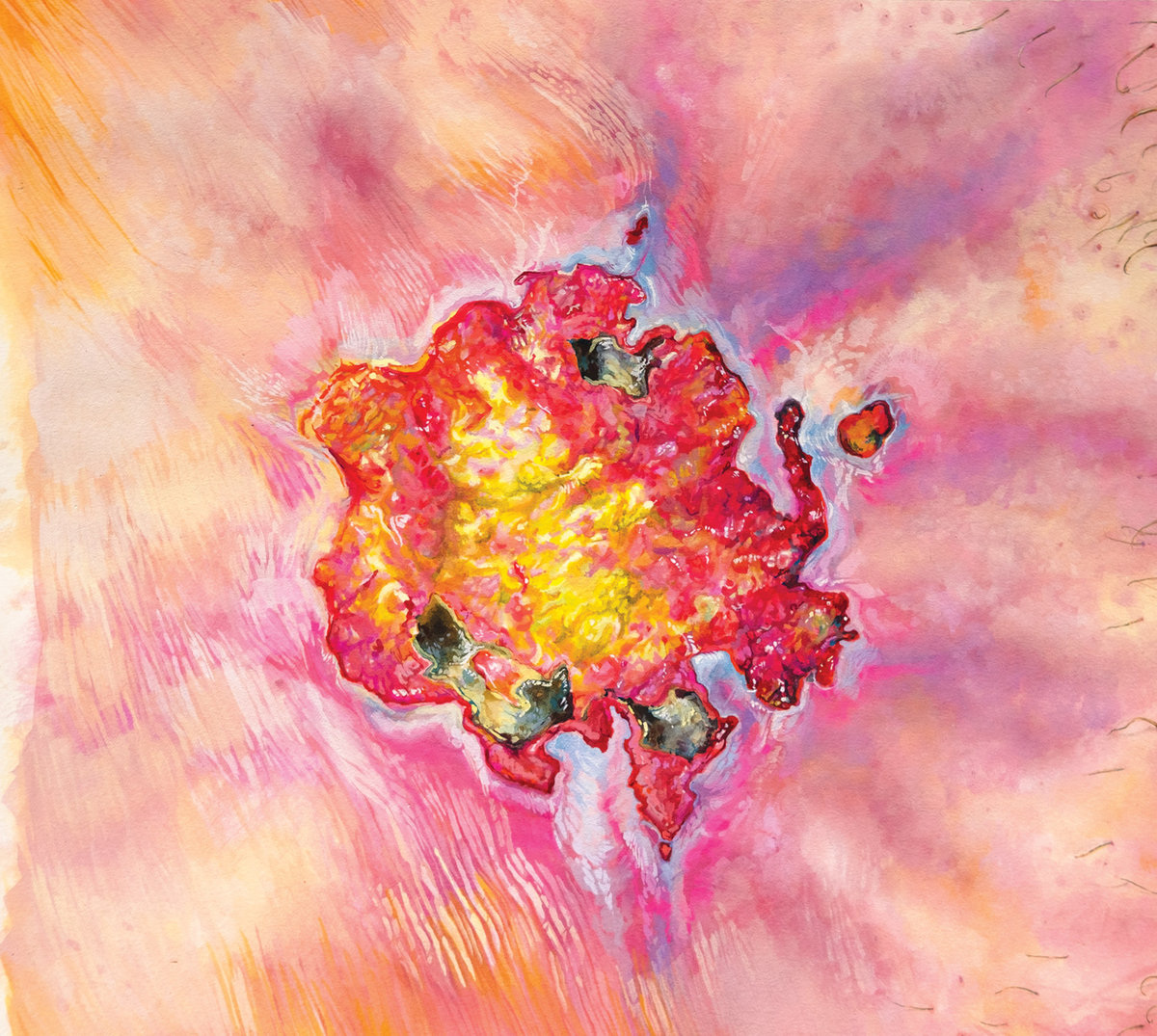 Cover art for Weeping Sores' 2019 album, False Confession, out on I, Voidhanger (CD, digital) and Riff Merchant Records (vinyl) 