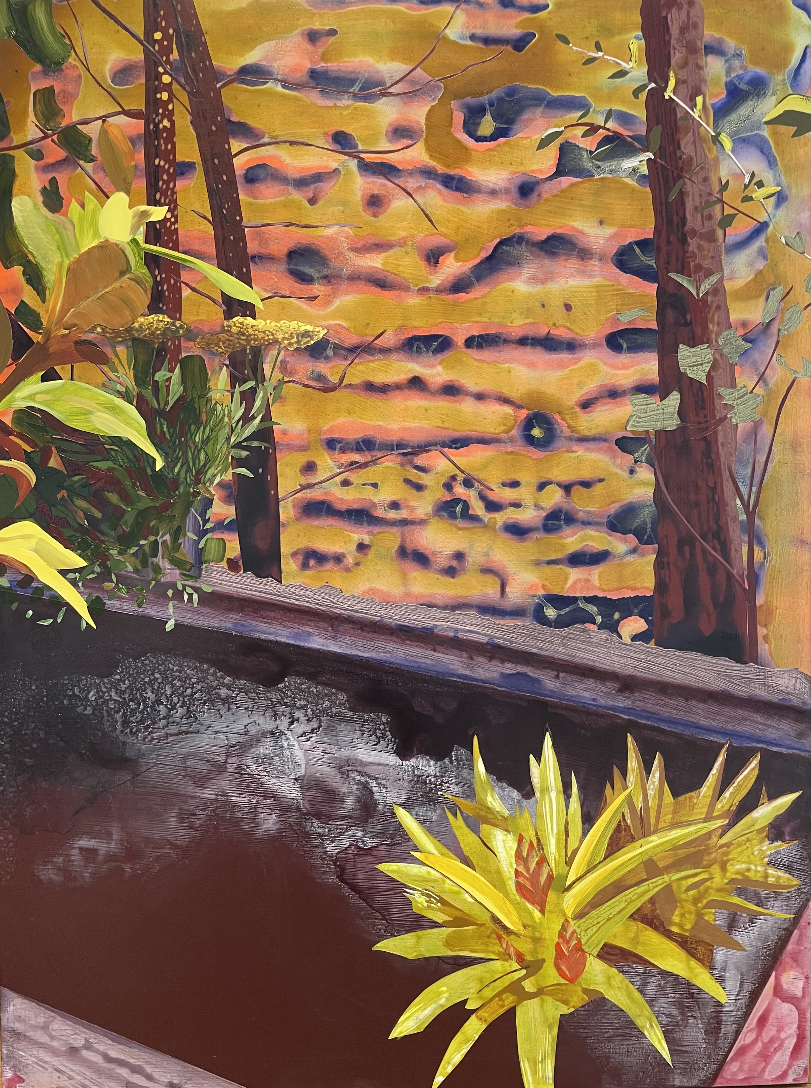 Ixtlán, acrylic and oil on panel 40”x30” 2022