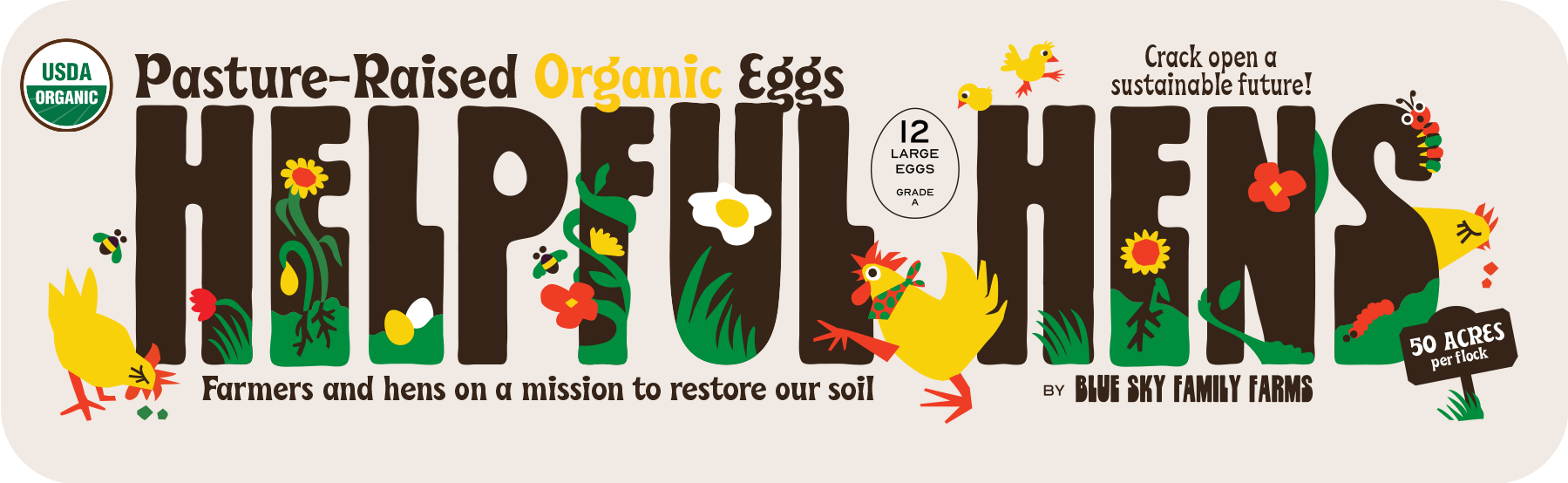 packaging illustration : helpful hens