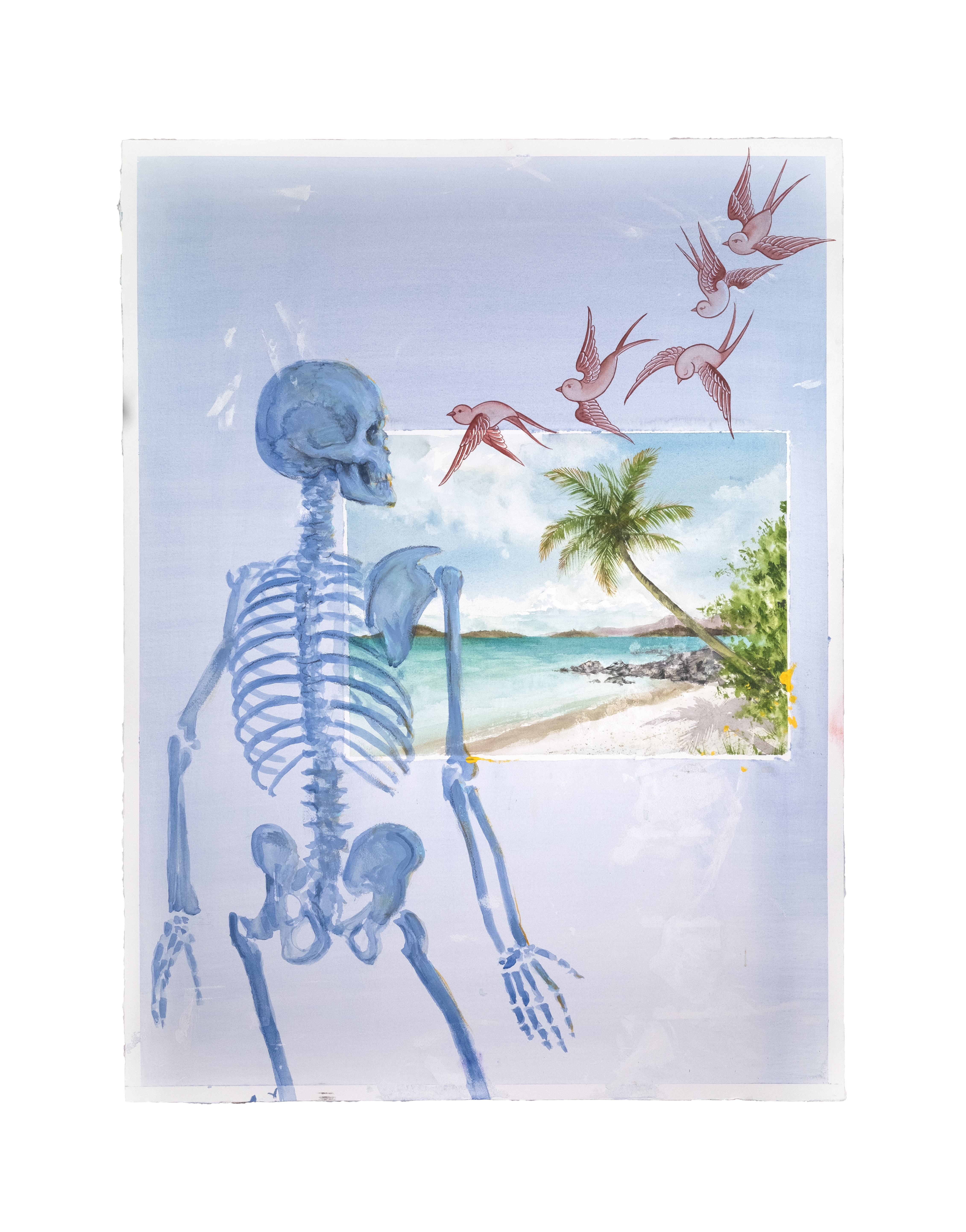 All The Trails That We Made,&nbsp;2020Watercolor, Acrylic and Charcoal on Arches Paper Adhered to Wood Panel40 x 30 inches (101.6 x 76.2cm)