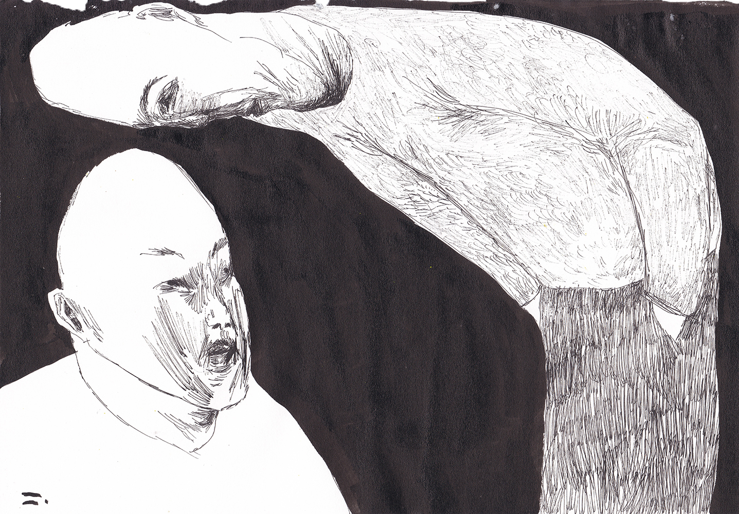 뭐해, 2021, pen, ink on paper, 21*29.7(cm)