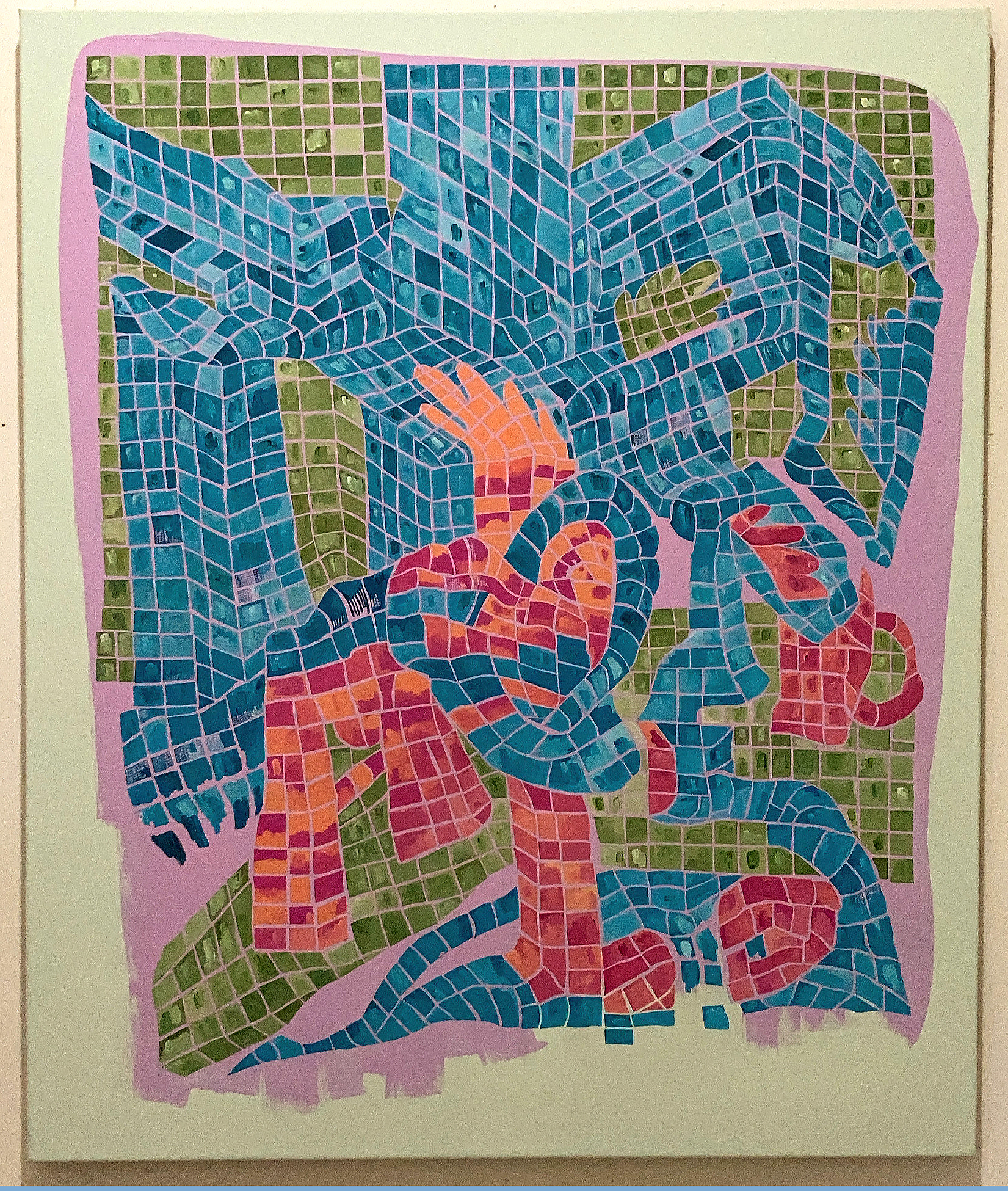 Chan Resort, 2021, Oil and acrylic on linen, 30 × 36 in