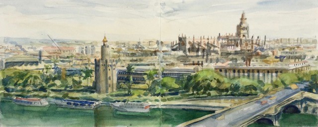 Sevilla 1998 - watercolor 22x53 cm
