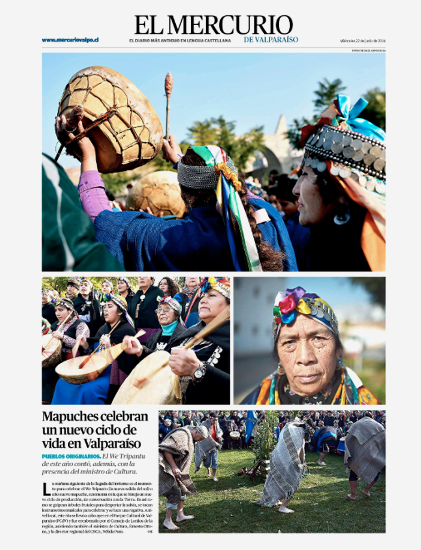 P&aacute;gina gr&aacute;fica Mercurio Valpo.