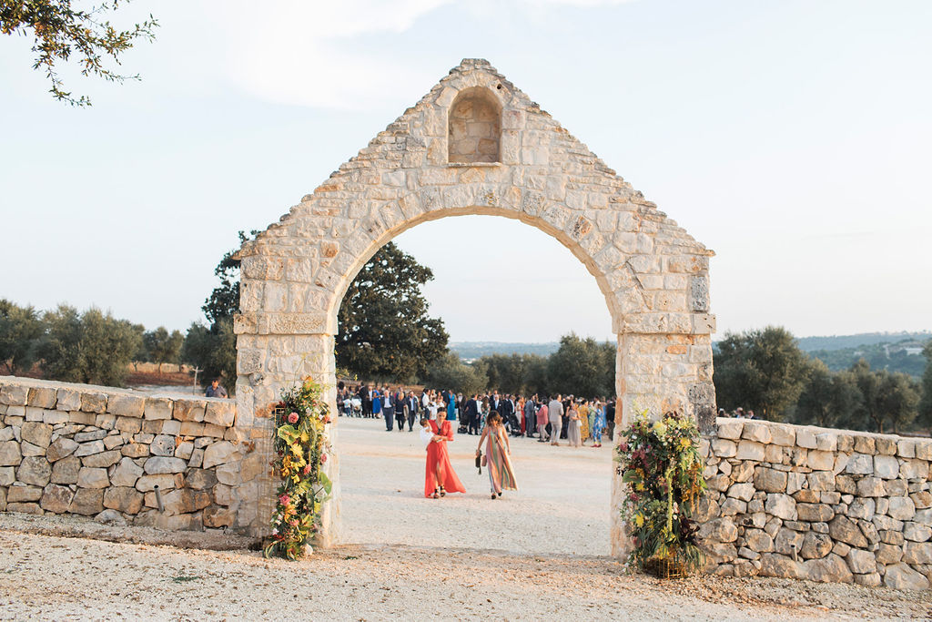 Floral arrangement for symbolic ceremony at Masseria Grieco Ostuni Puglia