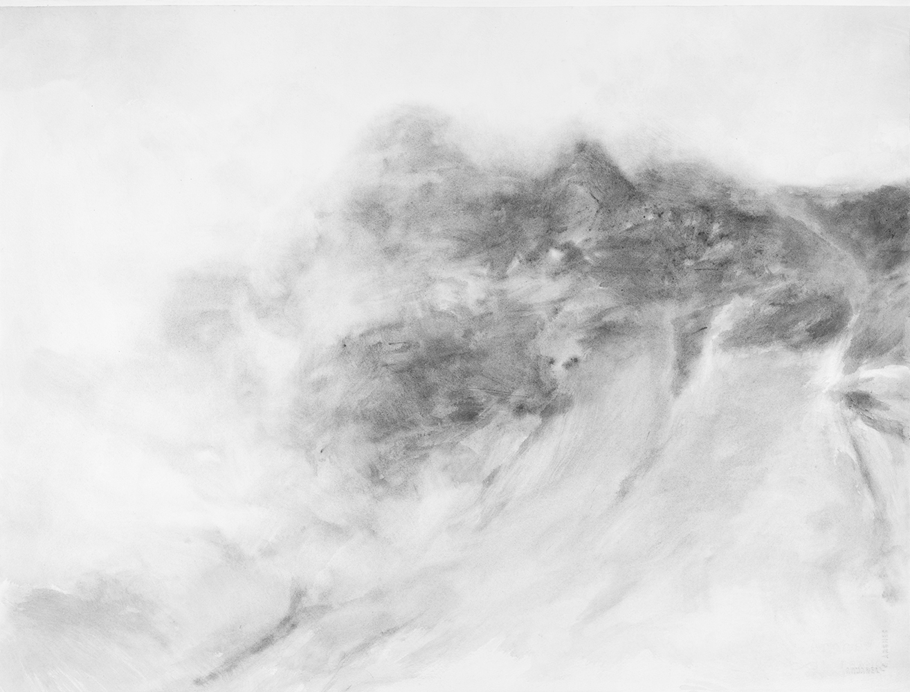 Pluie, brume, lumière [rain, mist, light]gouache on paper56 x 76 cm, 2024