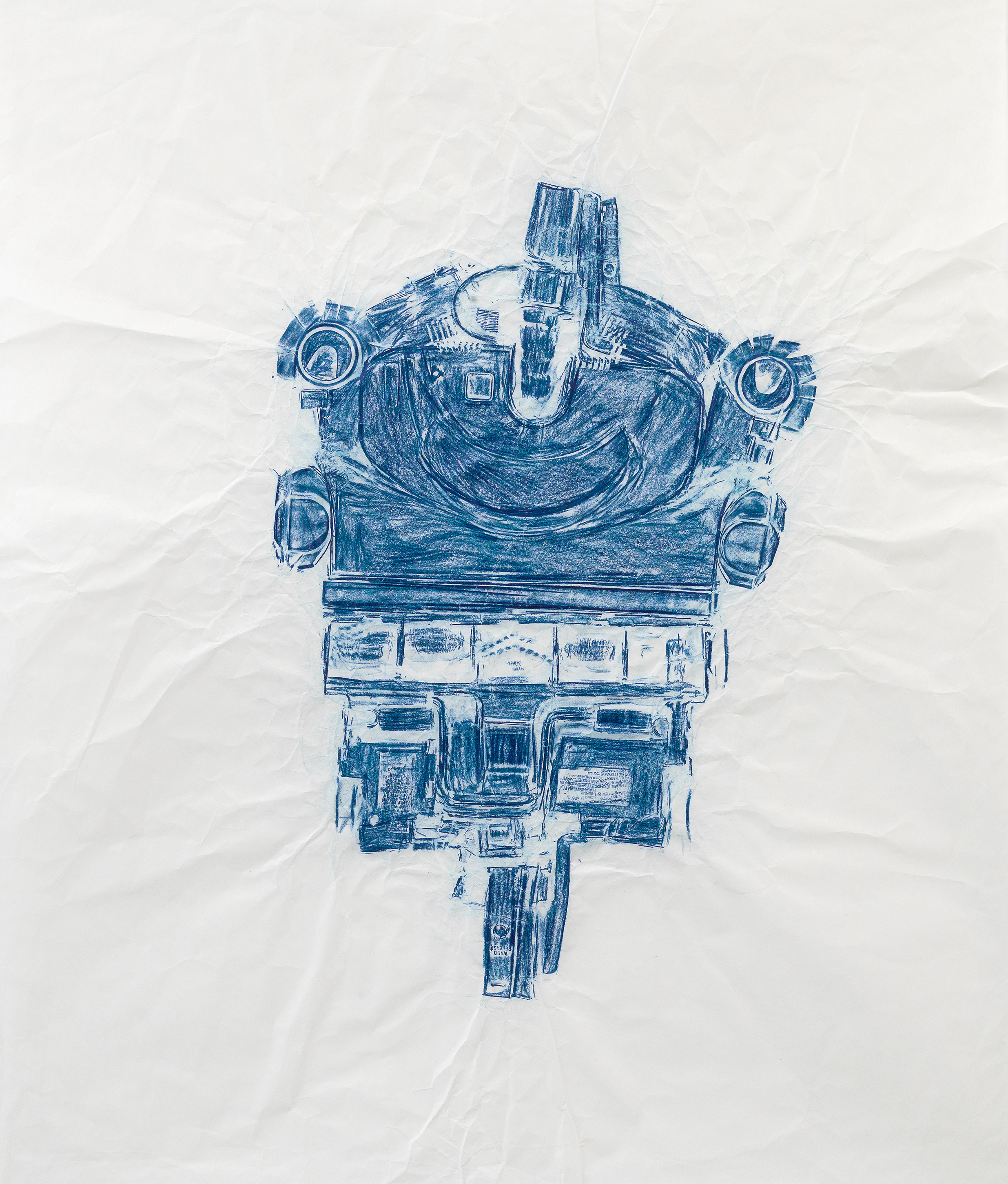 Vacuum Cleaner Power Head with Rotating Brush, 2015. Frottage, 43 1/2 x 36 3/4 inches (110.5 x 93.3 cm)