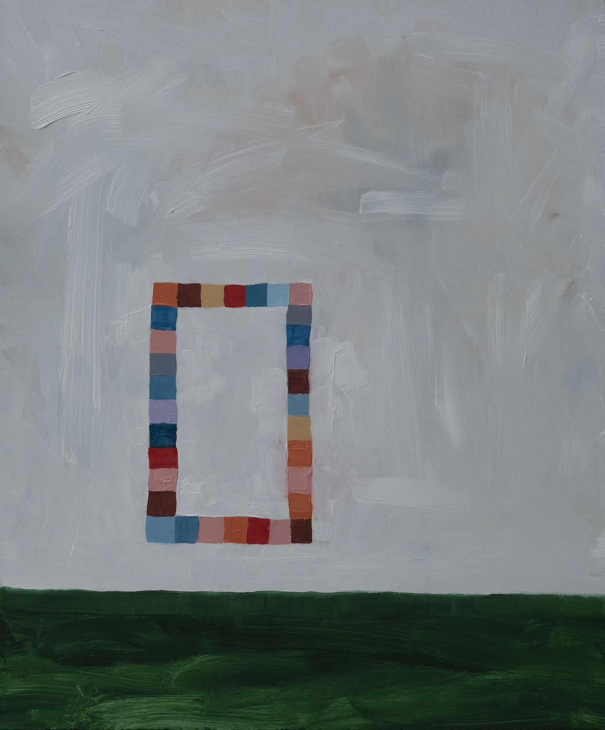 Building Blocks of Perception, 2021, Oil on board, 12.5 x 10.5 in. framed $800