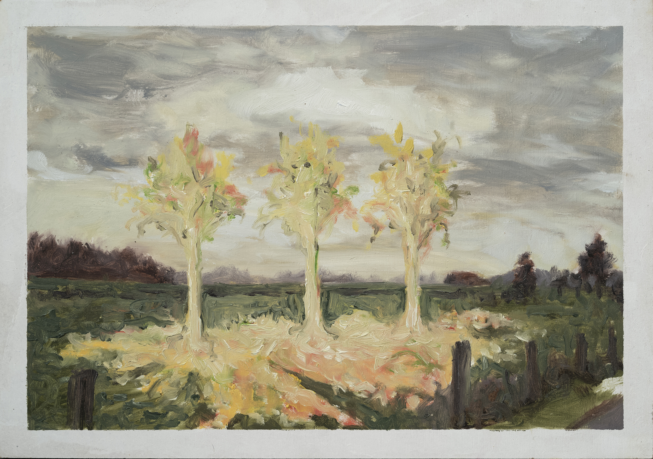 "Lidar scanned trees" - Oil On Panel - 25cm x 37cm