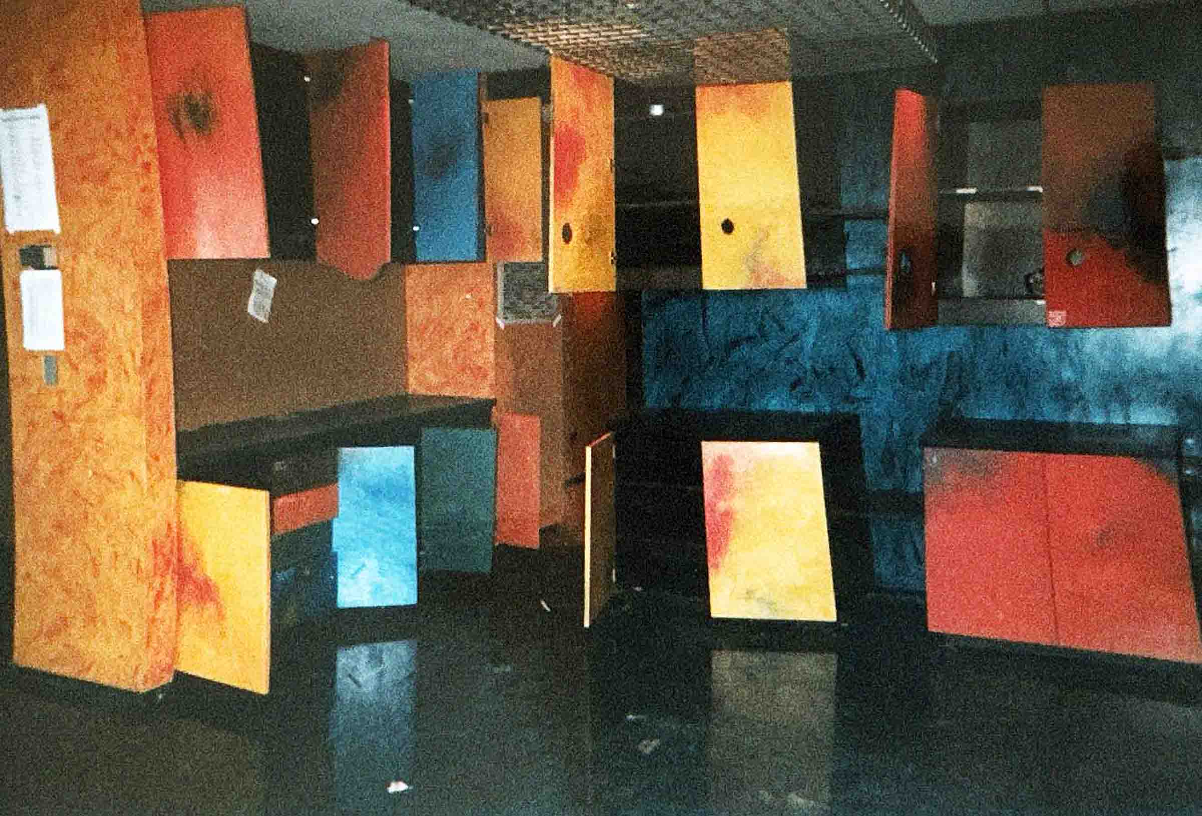 colorful cabinets inside gaetano pesces 1994 nyc advertising agency office for TBWa/Chiat/Day