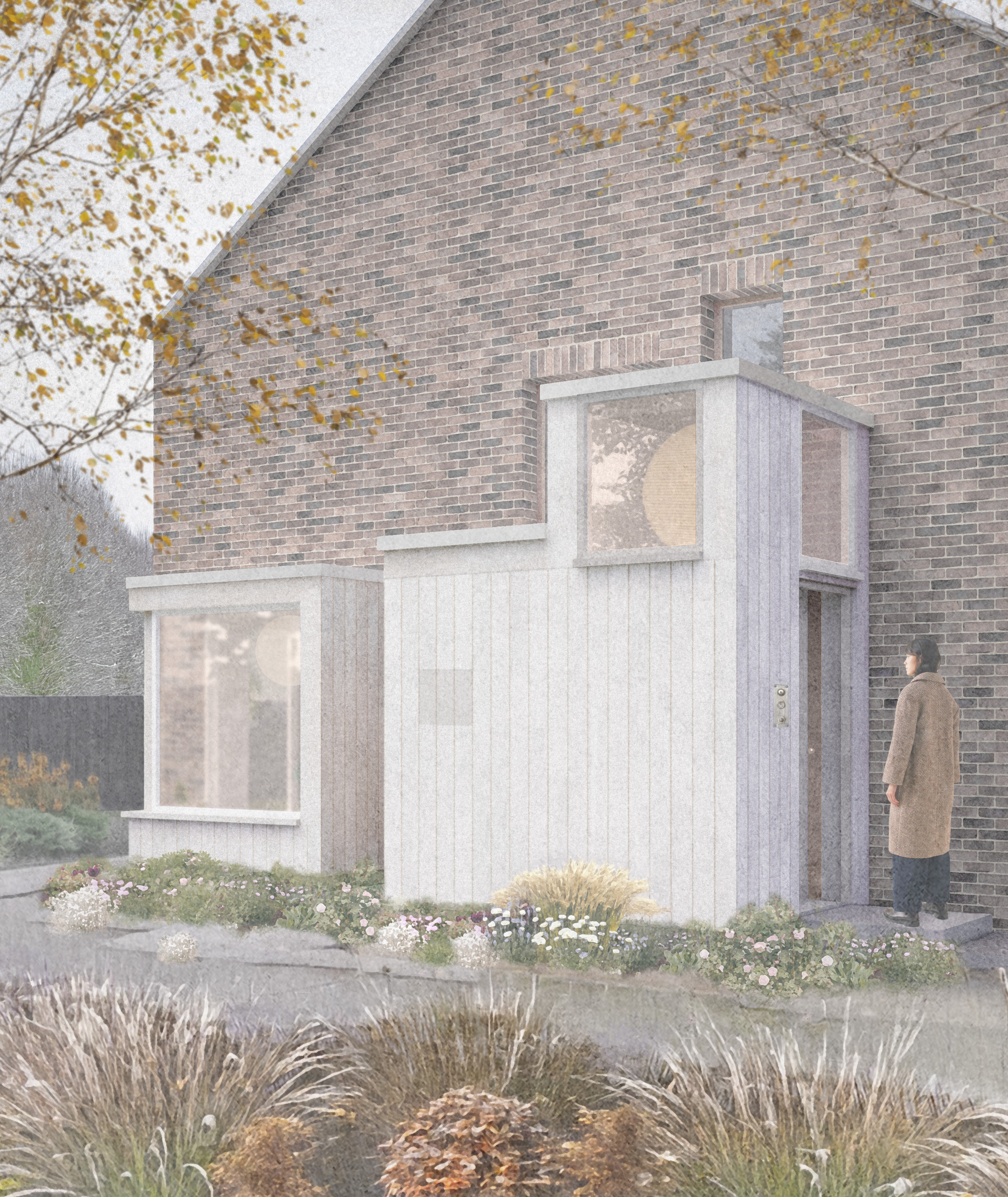 Timber porch and bay window in Dulwich