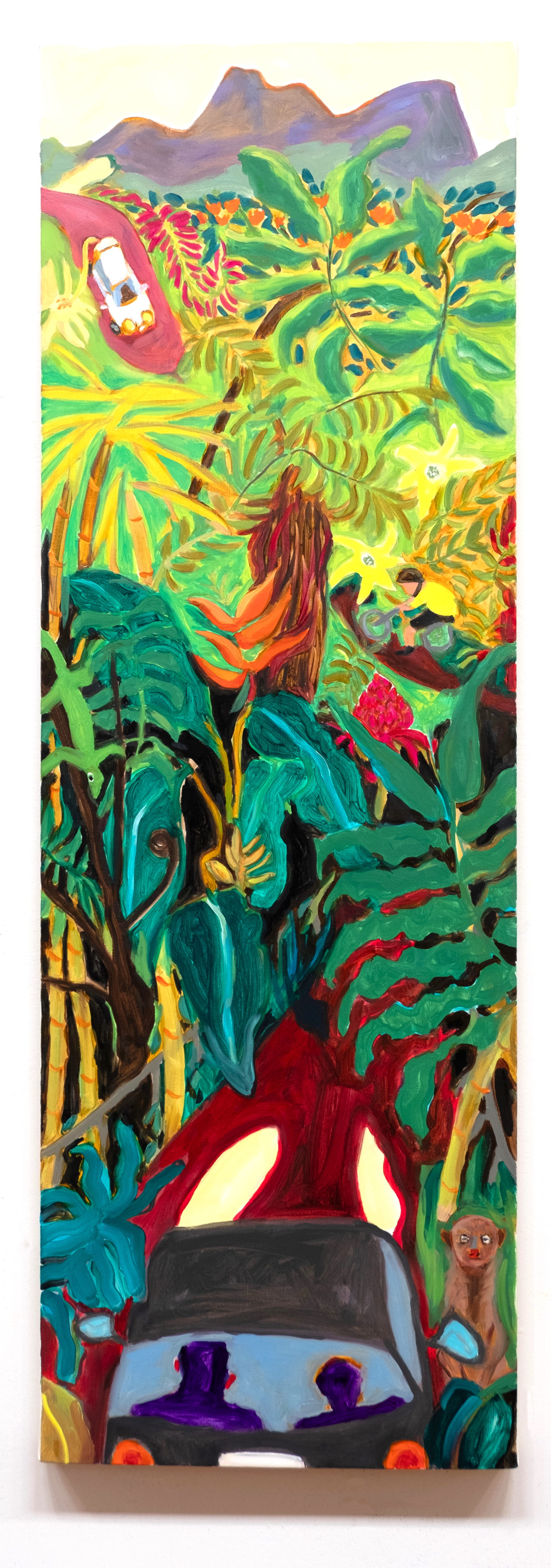 Yunque Sunday, 2024, oil on linen, 36 x 12 inches