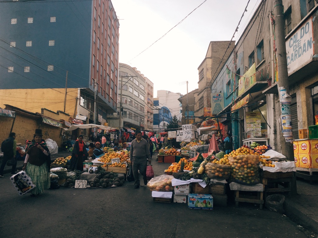Street market in La Paz, Bolivia