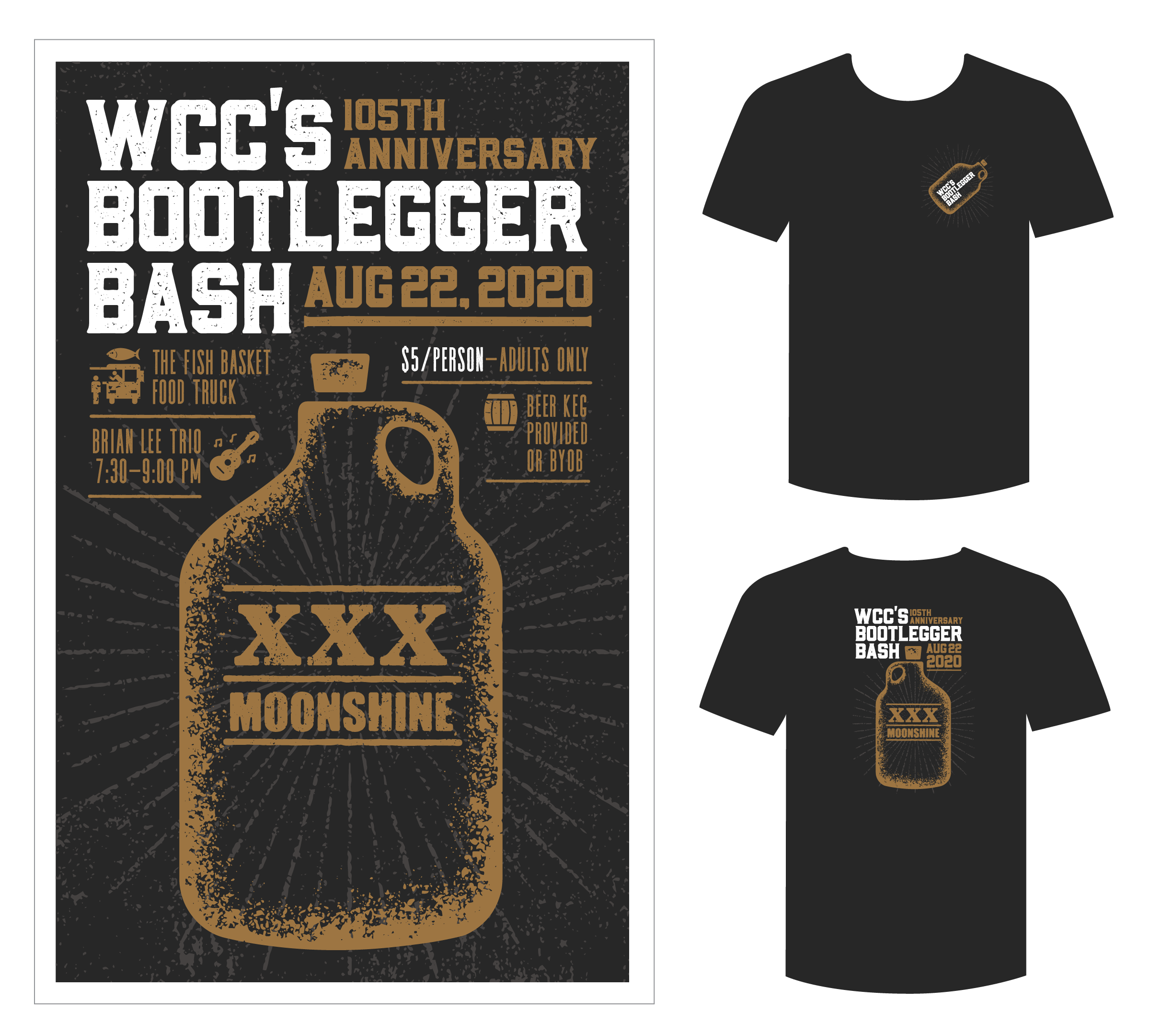 Bootlegger Bash 105th Anniversary - poster & t-shirt