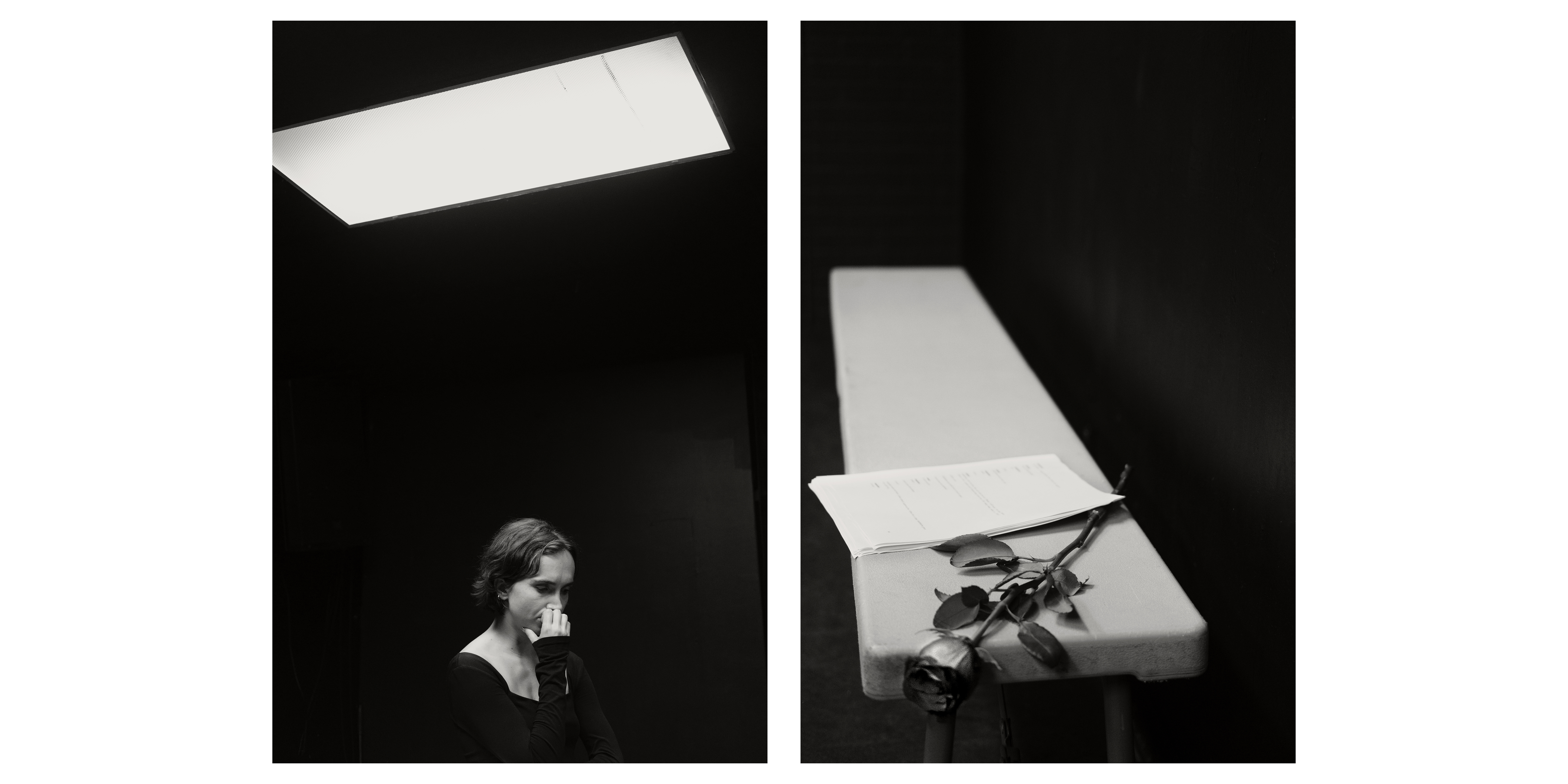 Riel in rehearsal (diptych), Adult Film, 2023