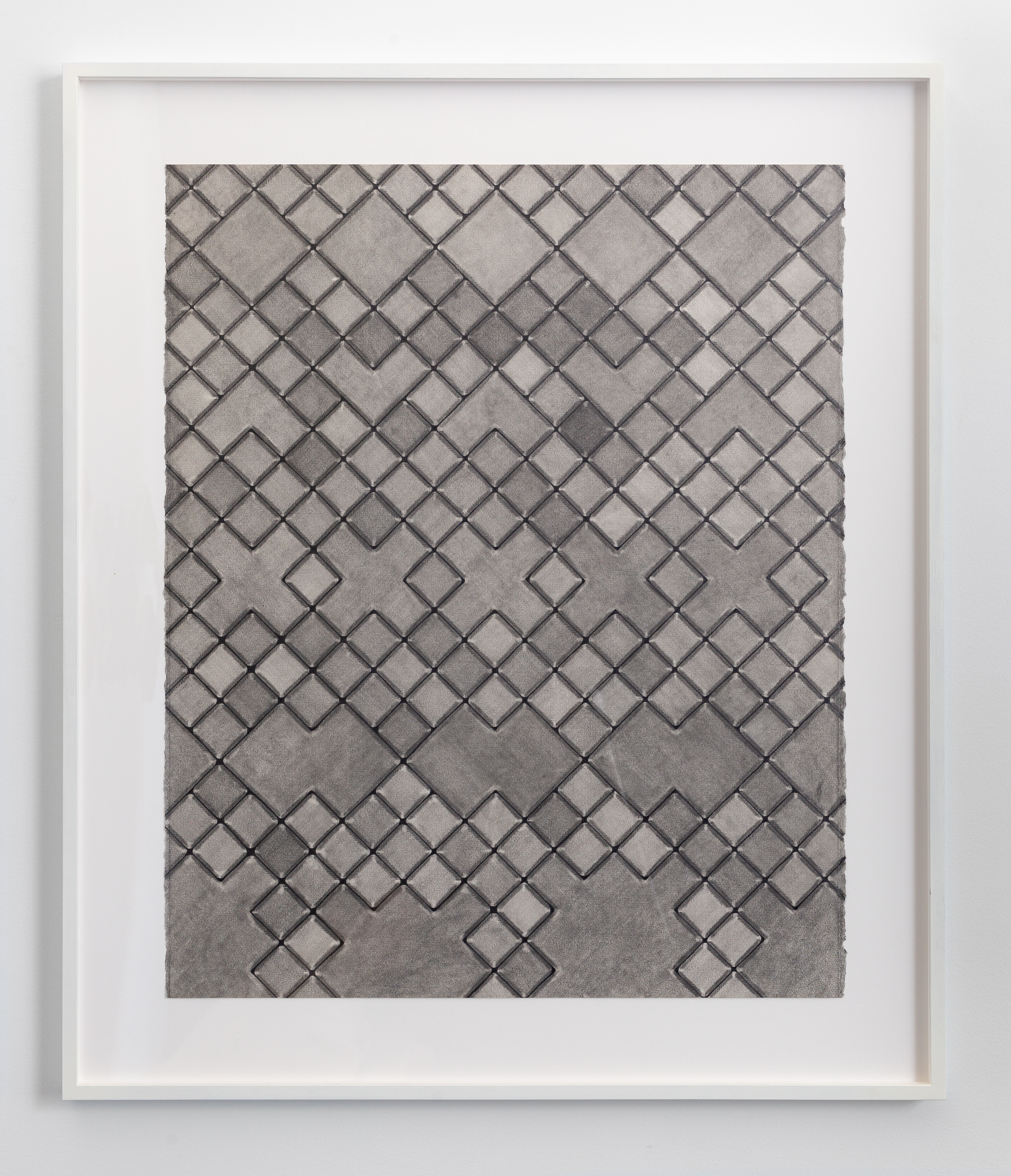 Jordan Mitchell-Fletcher, Untitled (study for a floor) 2, 2023, Graphite on paper, framed, 87 x 74 cm