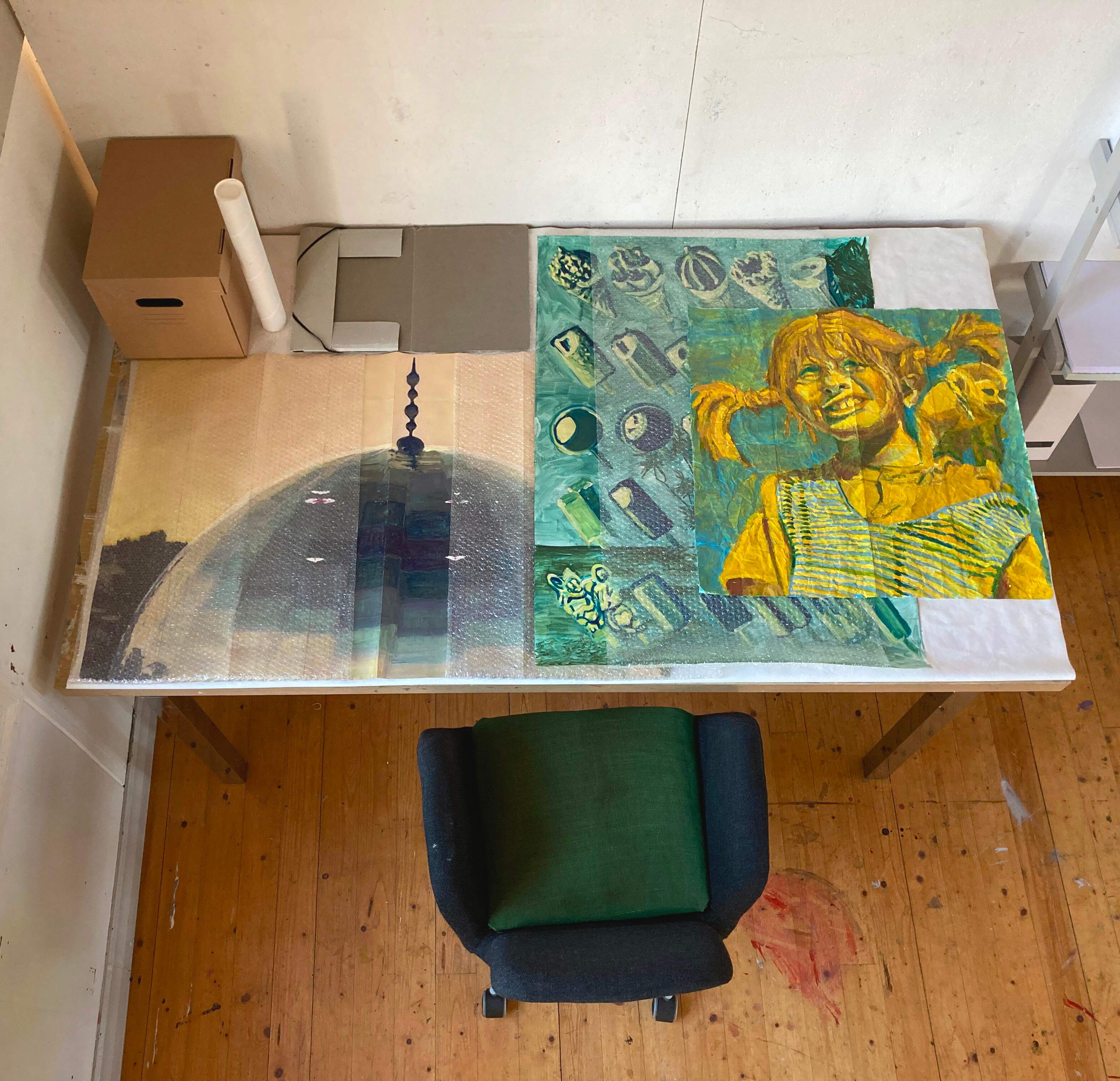 Installation view of Mapping Swedish Cultural History at RUD AIR Open Studio November 2024.